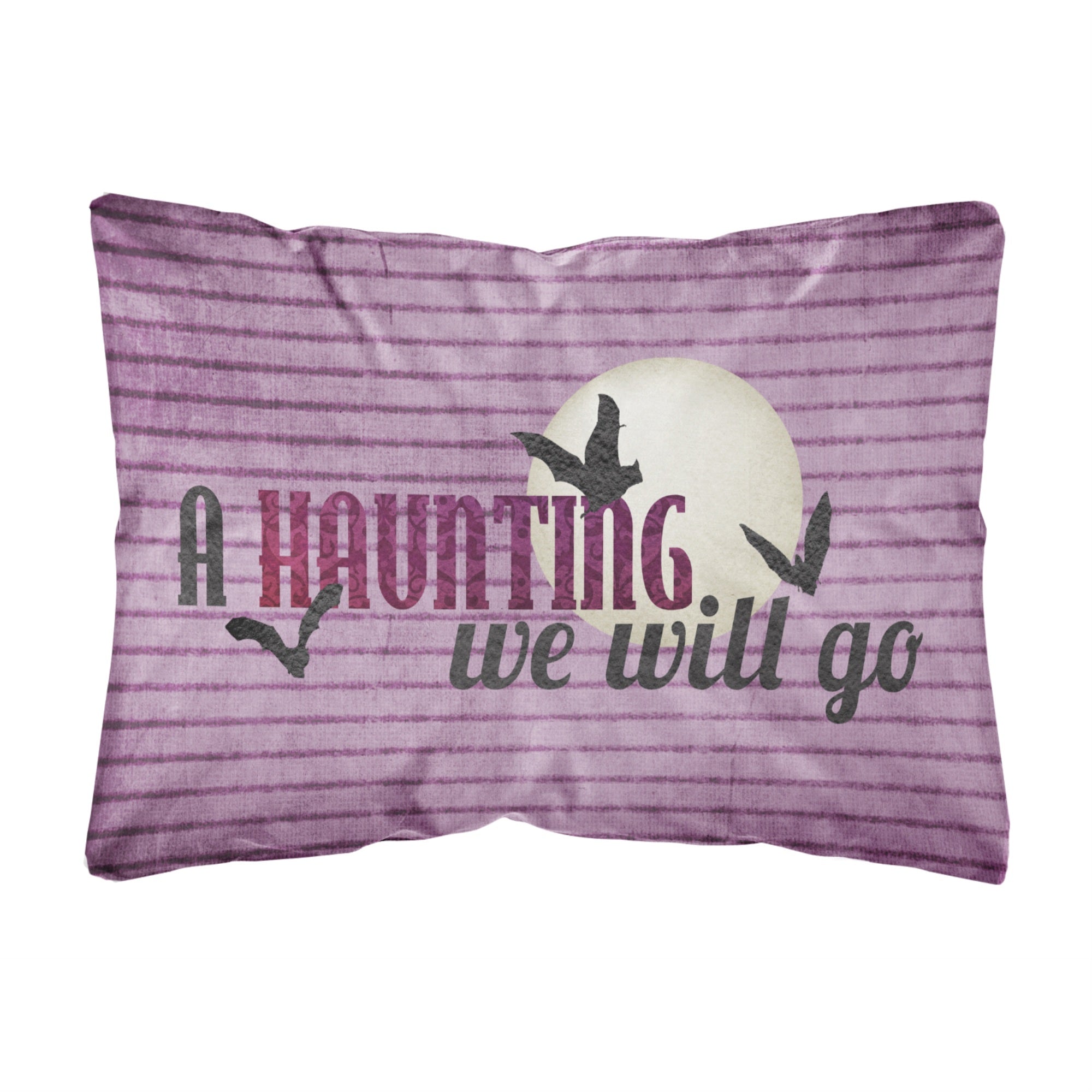 Caroline'S Treasures A Haunting We Will Go Halloween Canvas Fabric Decorative Pillow, Large, Multicolor
