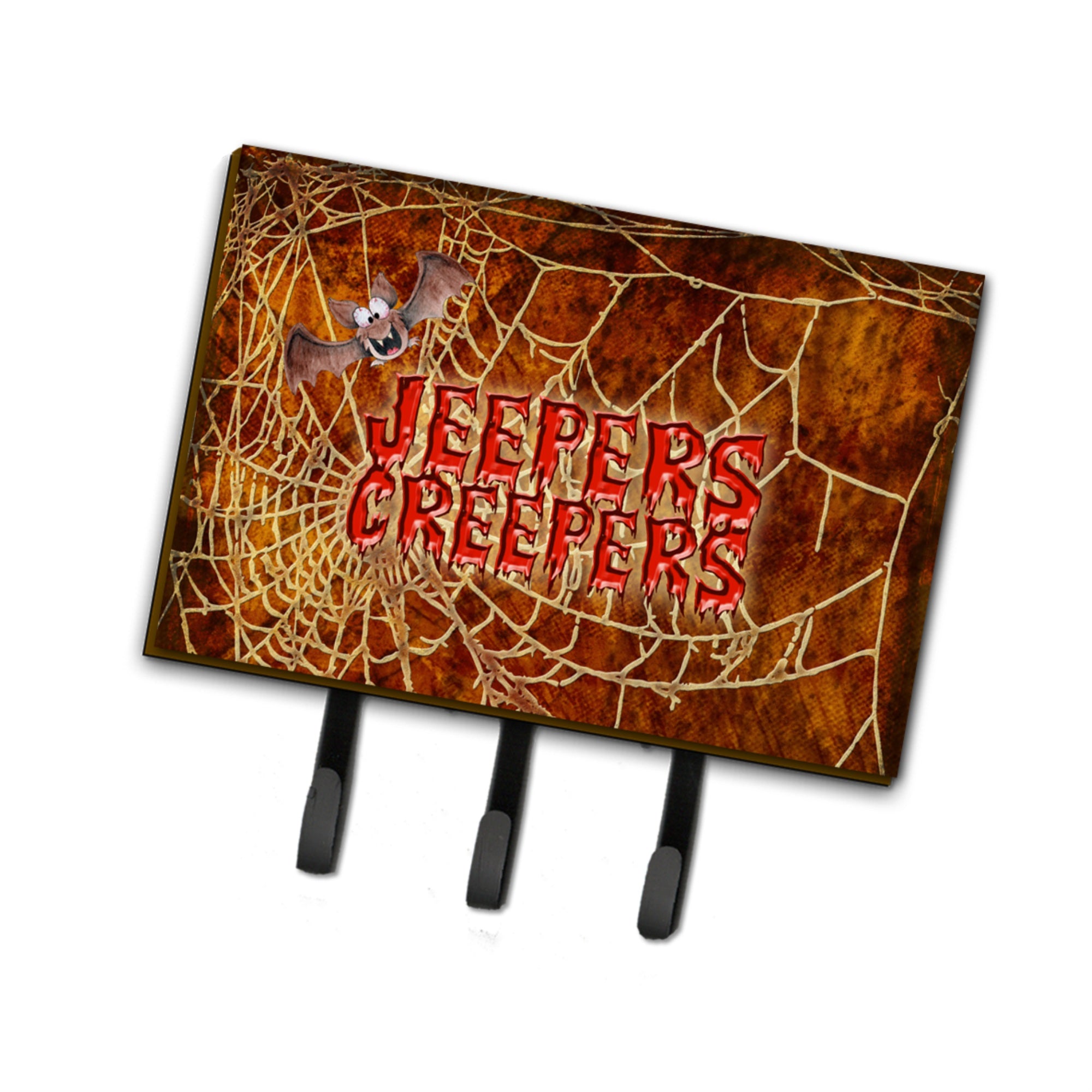 Caroline'S Treasures Sb3018Th68 Jeepers Creepers With Bat And Spider Web Halloween Leash Or Key Holder, Large, Multicolor