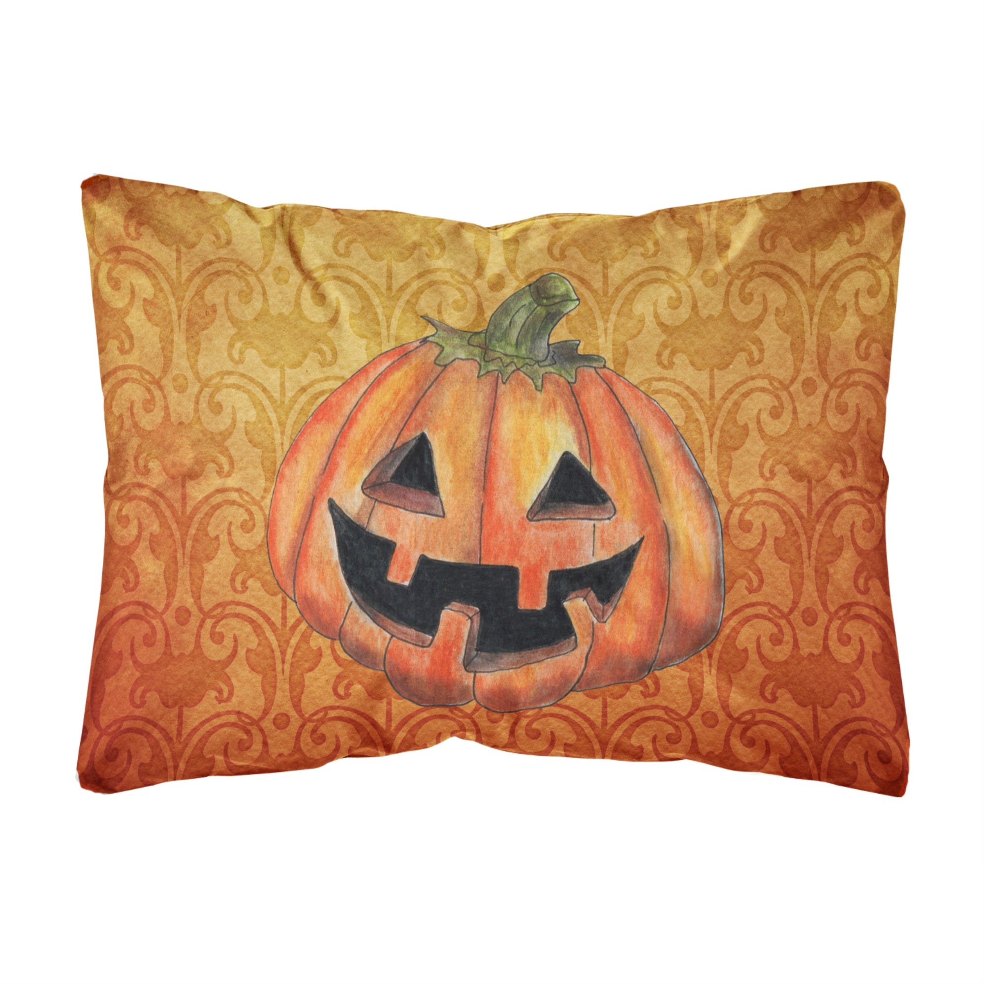 Caroline'S Treasures Sb3020Pw1216 October Pumpkin Halloween Canvas Fabric Decorative Pillow, Large, Multicolor