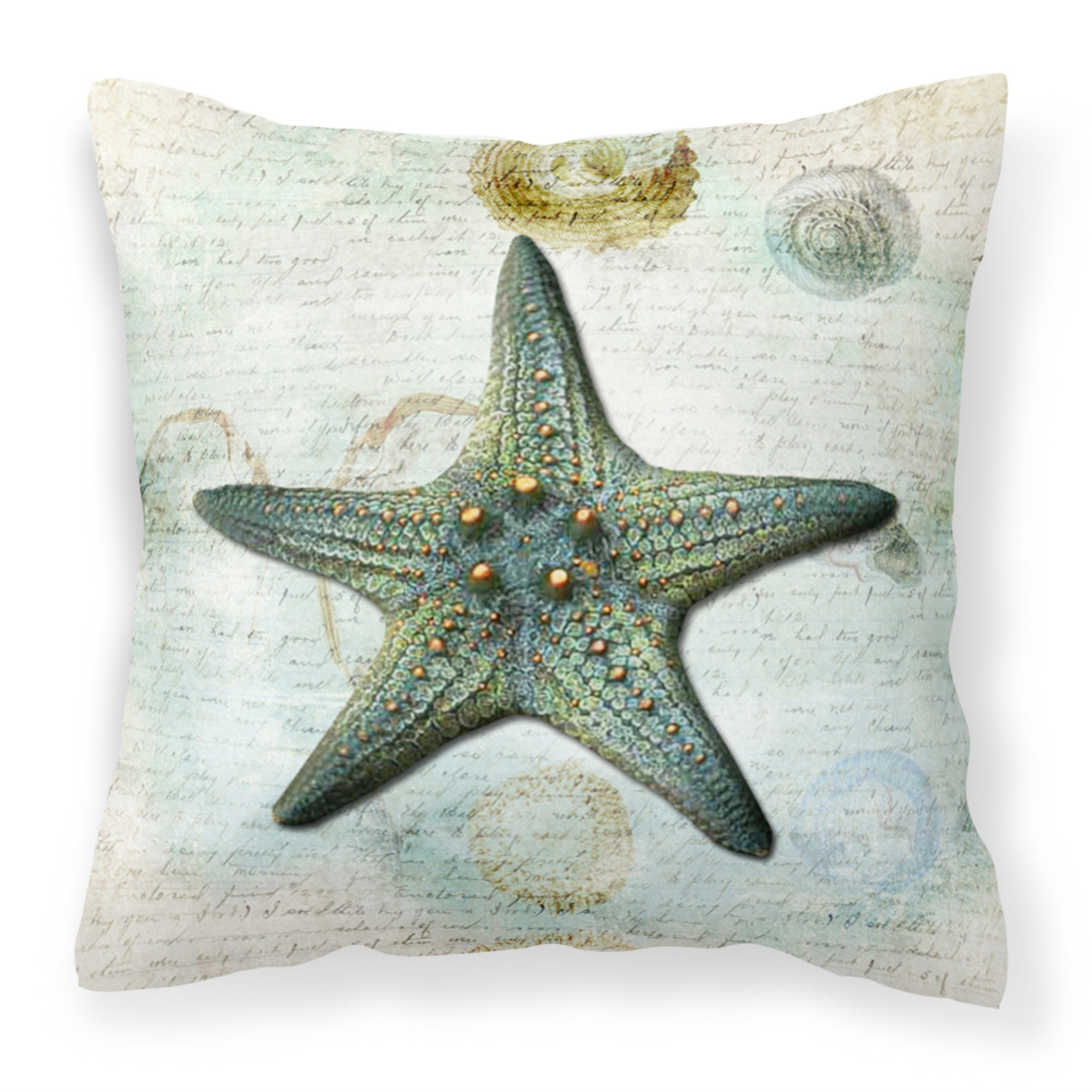 Caroline'S Treasures Sb3034Pw1414 Starfish Canvas Fabric Decorative Pillow, Large, Multicolor