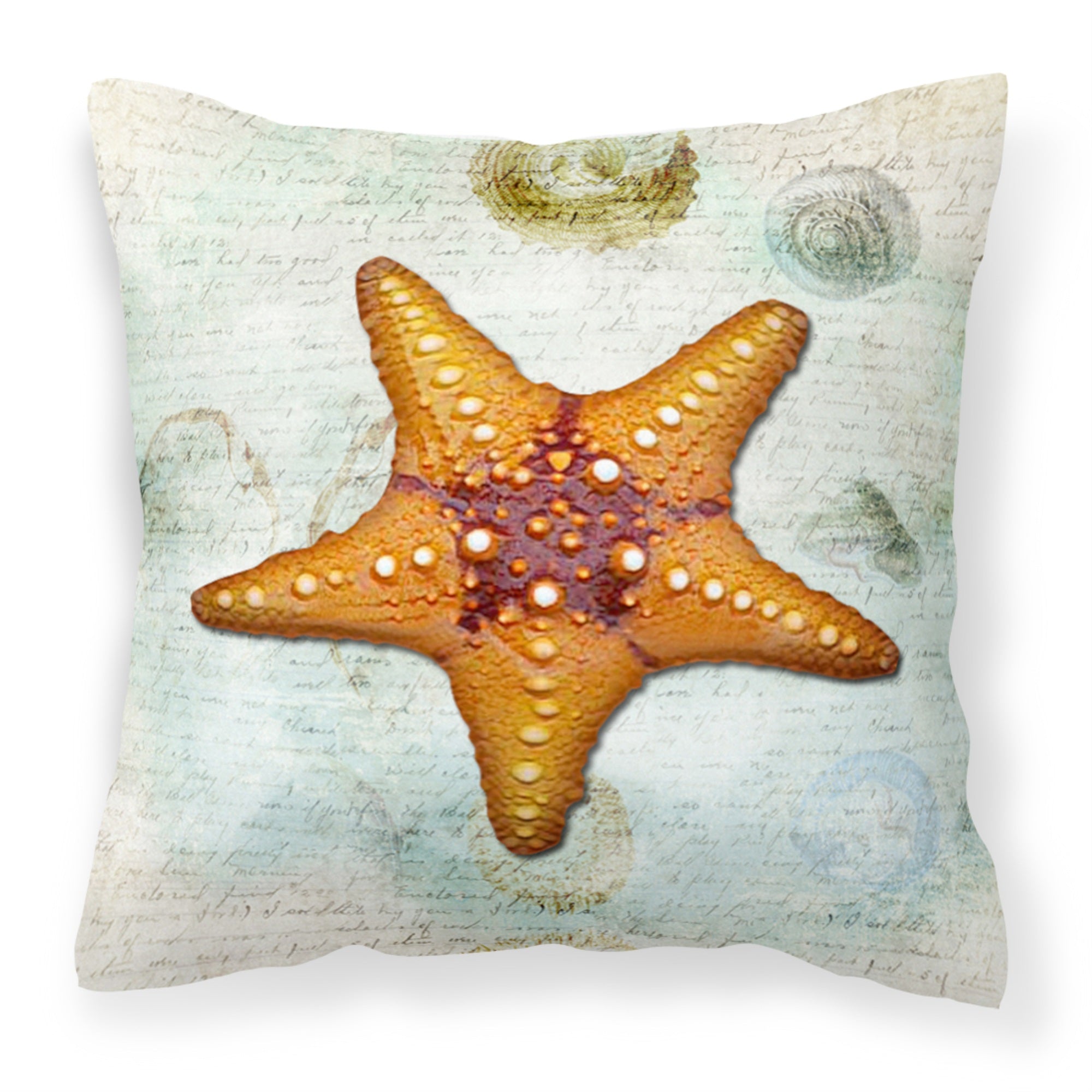 Caroline'S Treasures Sb3035Pw1414 Starfish Canvas Fabric Decorative Pillow, Large, Multicolor