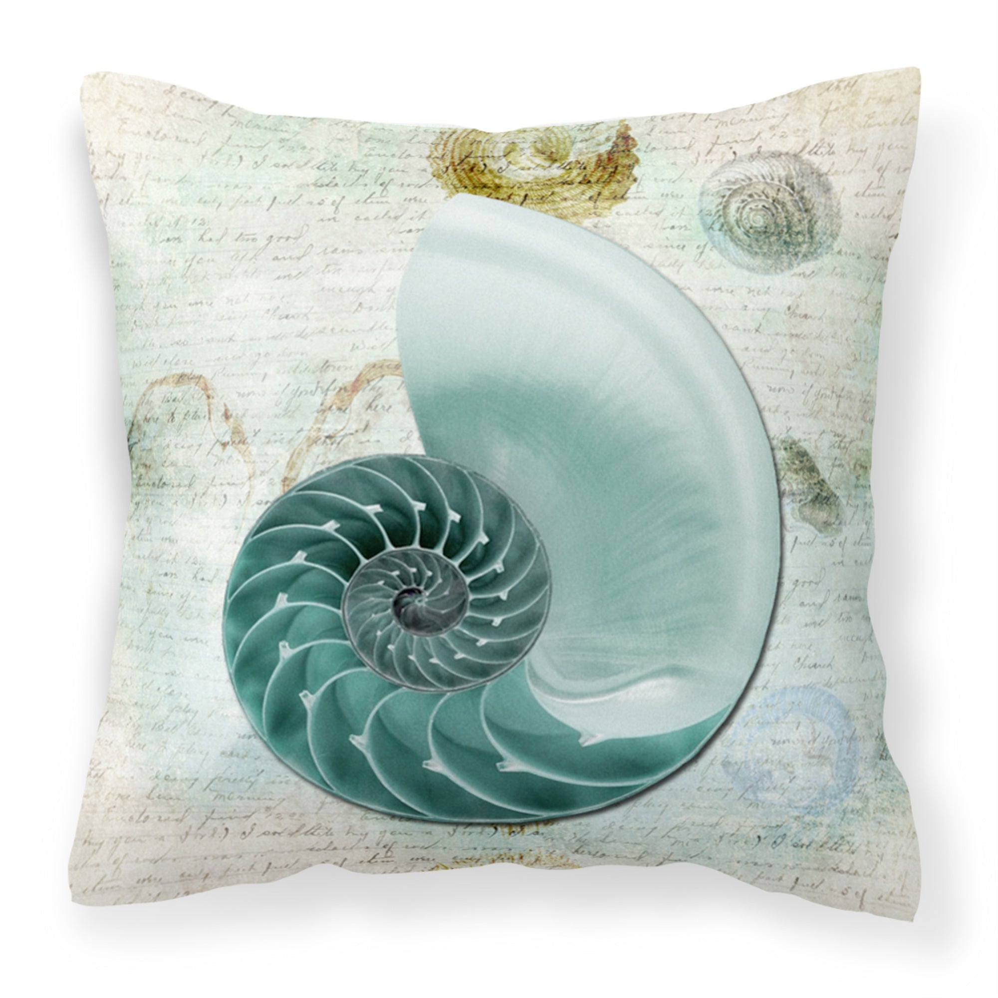 Caroline'S Treasures Sb3037Pw1414 Shells Canvas Fabric Decorative Pillow, Large, Multicolor