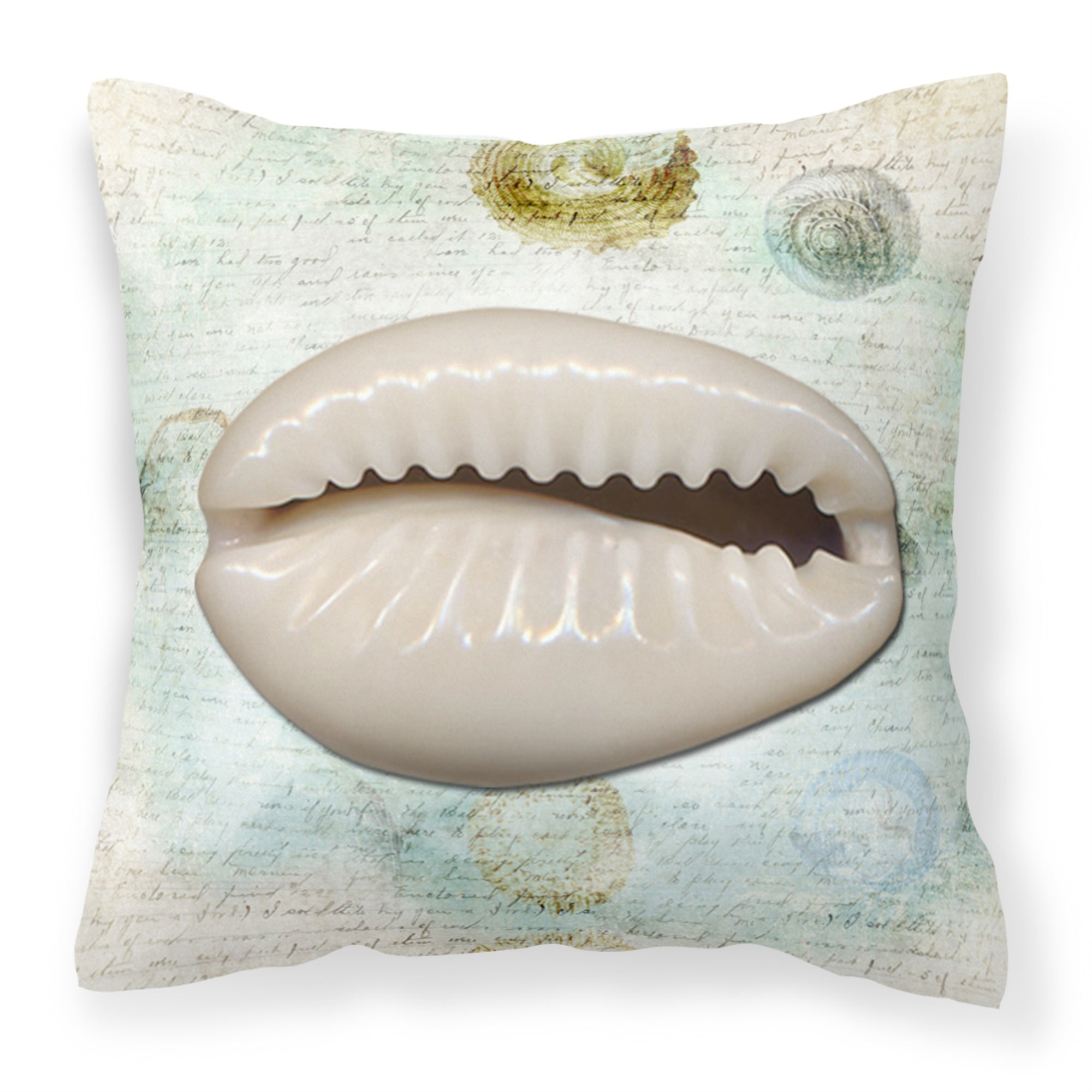Caroline'S Treasures Sb3038Pw1414 Shells Canvas Fabric Decorative Pillow, Large, Multicolor
