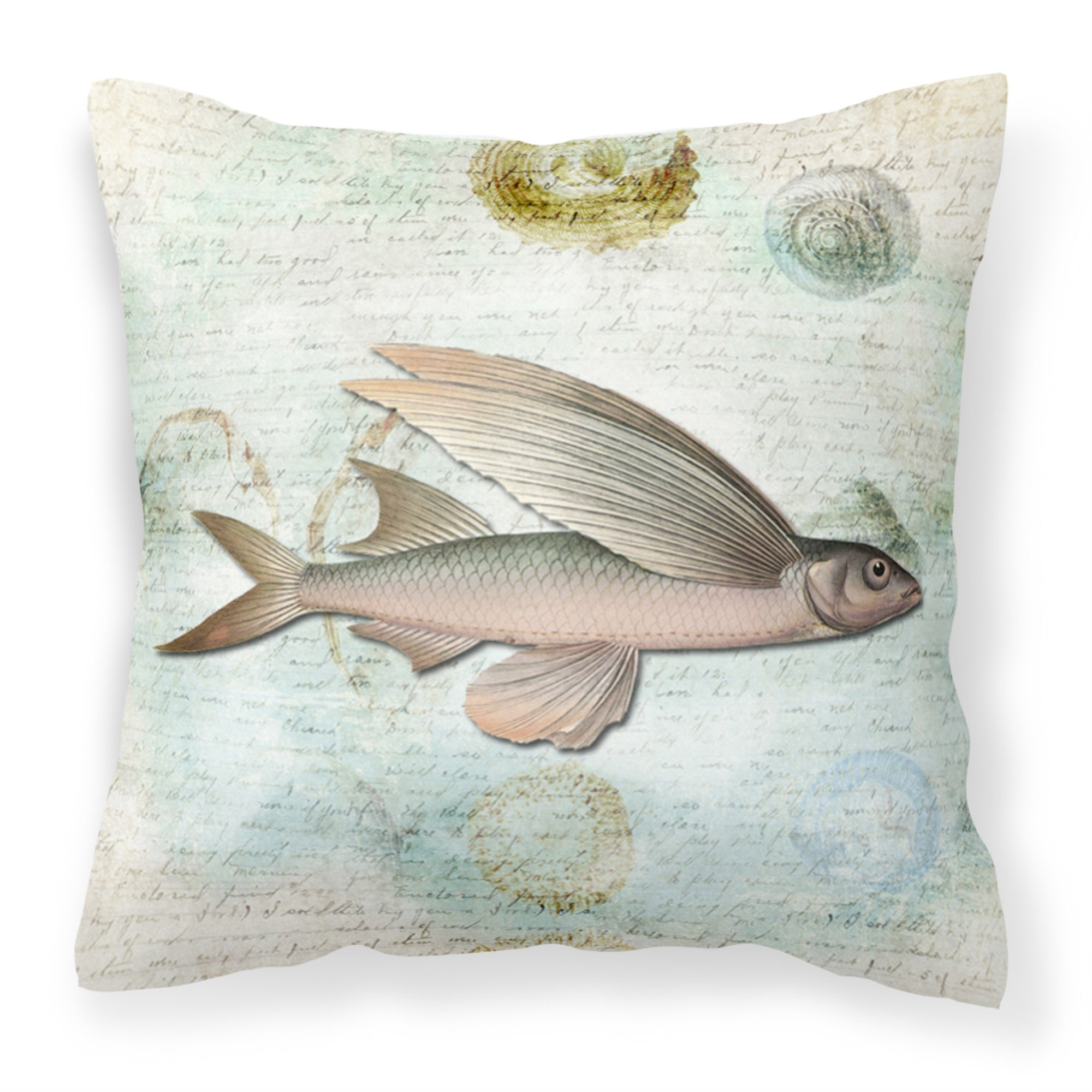 Caroline'S Treasures Sb3042Pw1414 Fish Canvas Fabric Decorative Pillow, Large, Multicolor