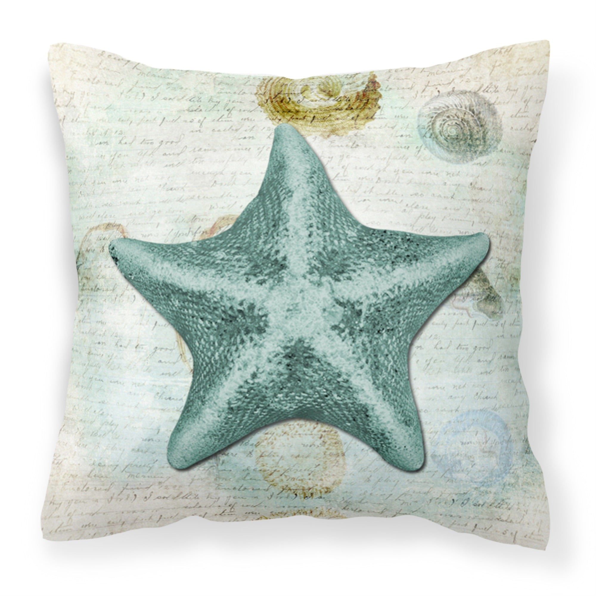 Caroline'S Treasures Sb3043Pw1414 Starfish Canvas Fabric Decorative Pillow, Large, Multicolor