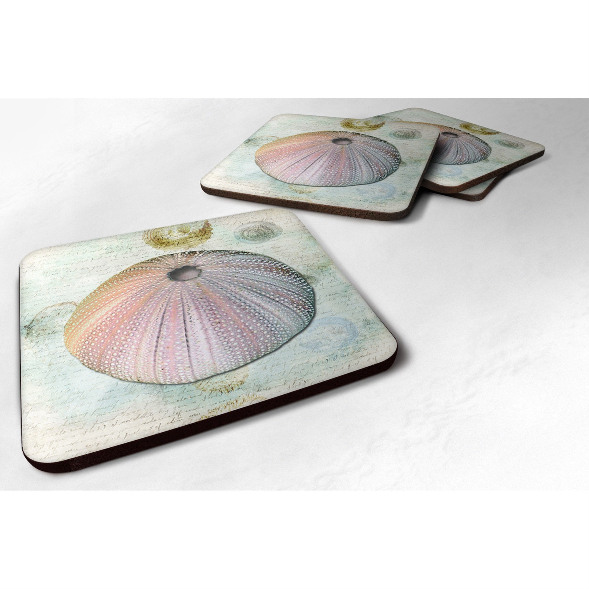 Caroline'S Treasures Sb3046Fc Anemone Foam Coasters (Set Of 4), 3.5 H X 3.5 W, Multicolor