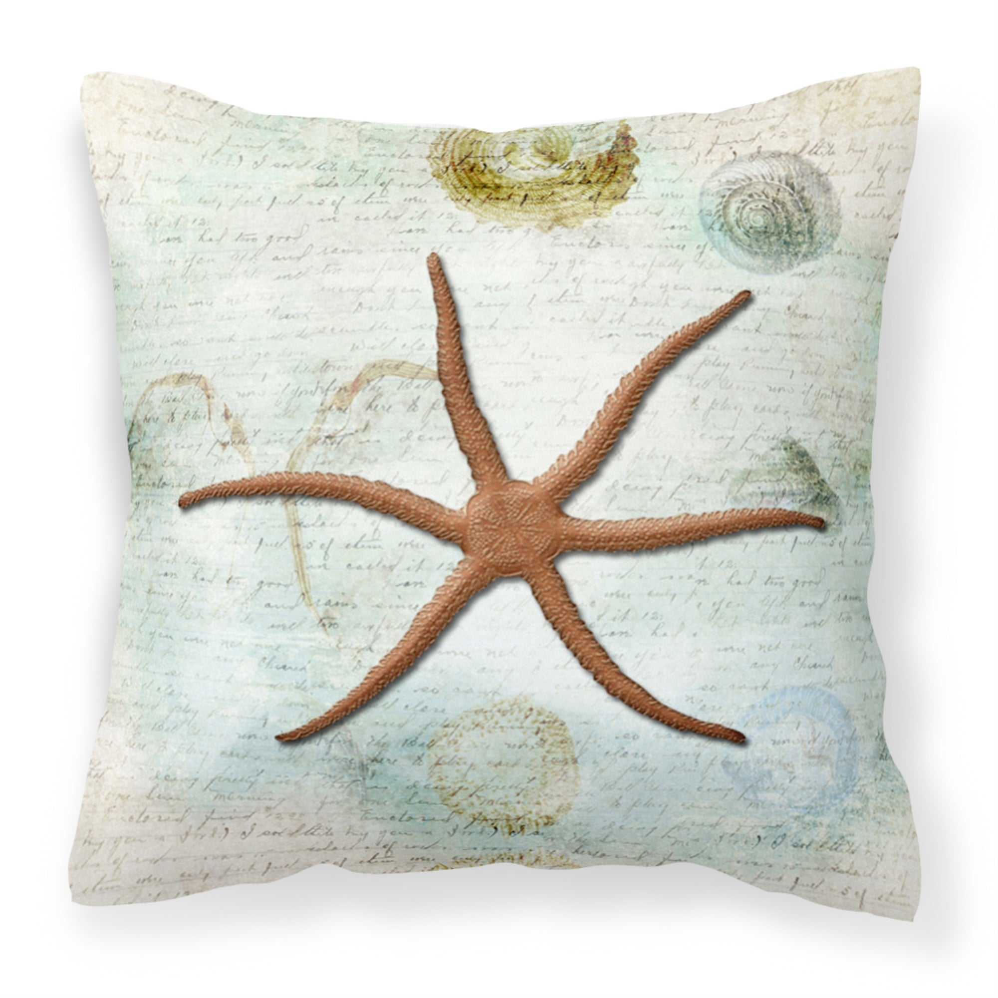 Caroline'S Treasures Sb3048Pw1414 Starfish Canvas Fabric Decorative Pillow, Large, Multicolor