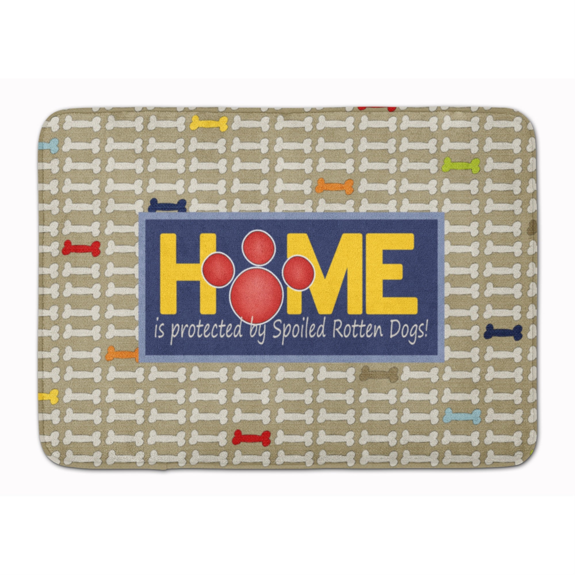 Caroline'S Treasures Home Is Protected Spoiled Rotten Dogs Floor Mat, 19 X 27, Multicolor