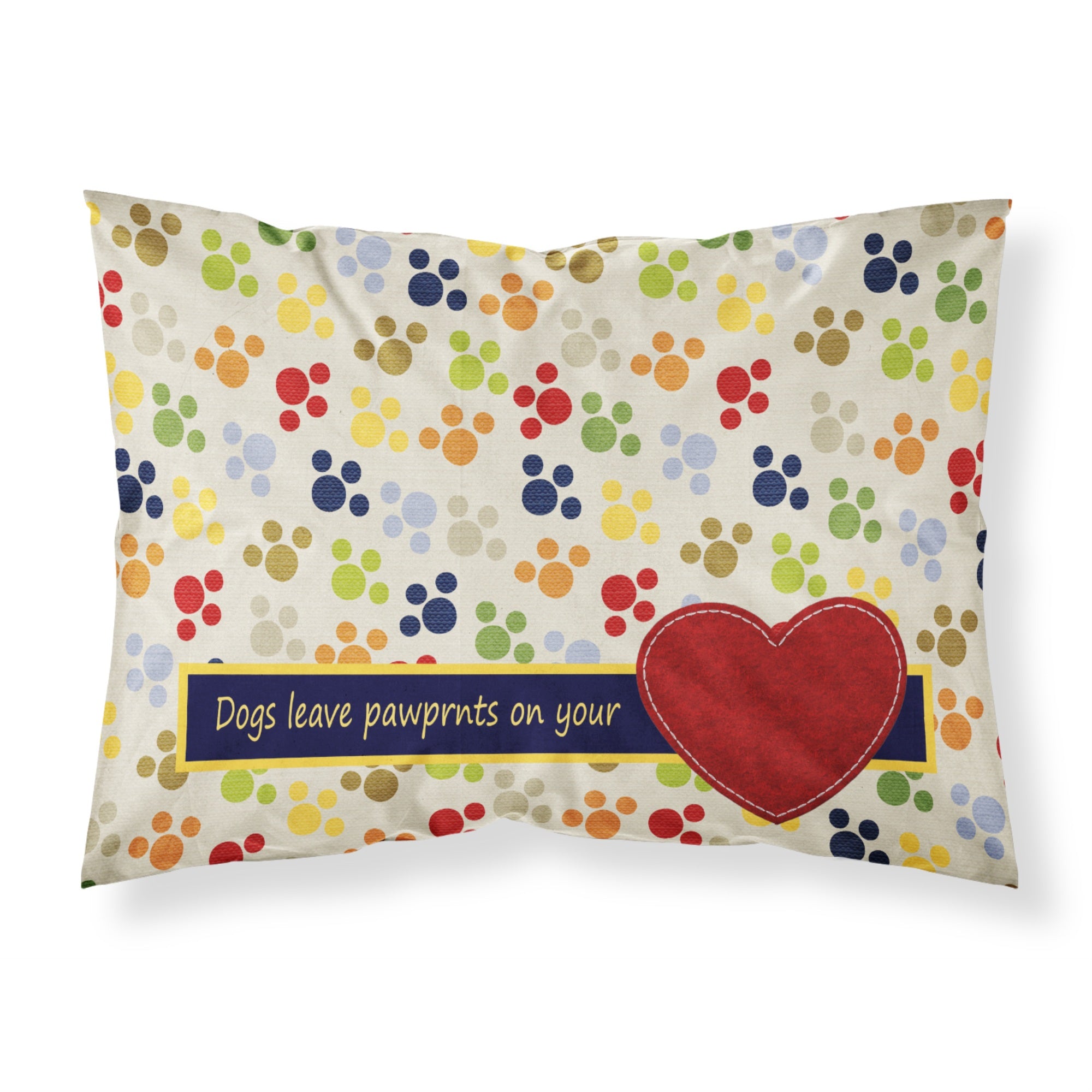 Caroline'S Treasures Sb3054Pillowcase Dogs Leave Paw Prints On Your Heart Moisture Wicking Fabric Standard Pillowcase, Large,