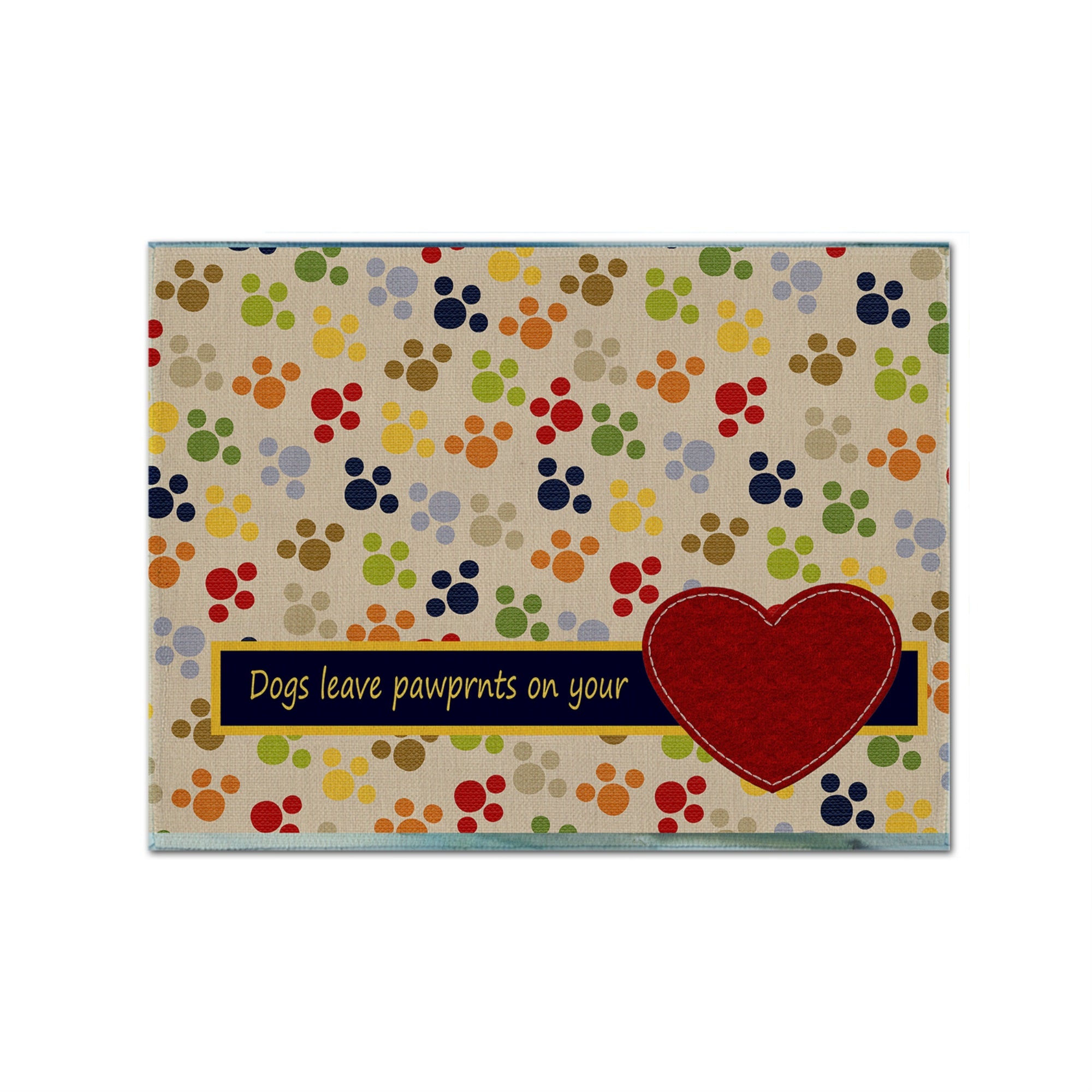 Caroline'S Treasures Sb3054Plmt Dogs Leave Paw Prints On Your Heart Fabric Placemat, Multicolor