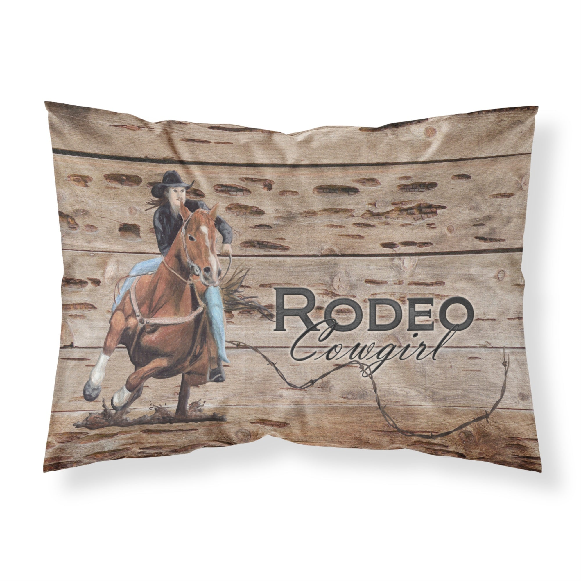 Caroline'S Treasures Sb3055Pillowcase Rodeo Cowgirl Barrel Racer Moisture Wicking Fabric Standard Pillowcase, Large, Multicolo