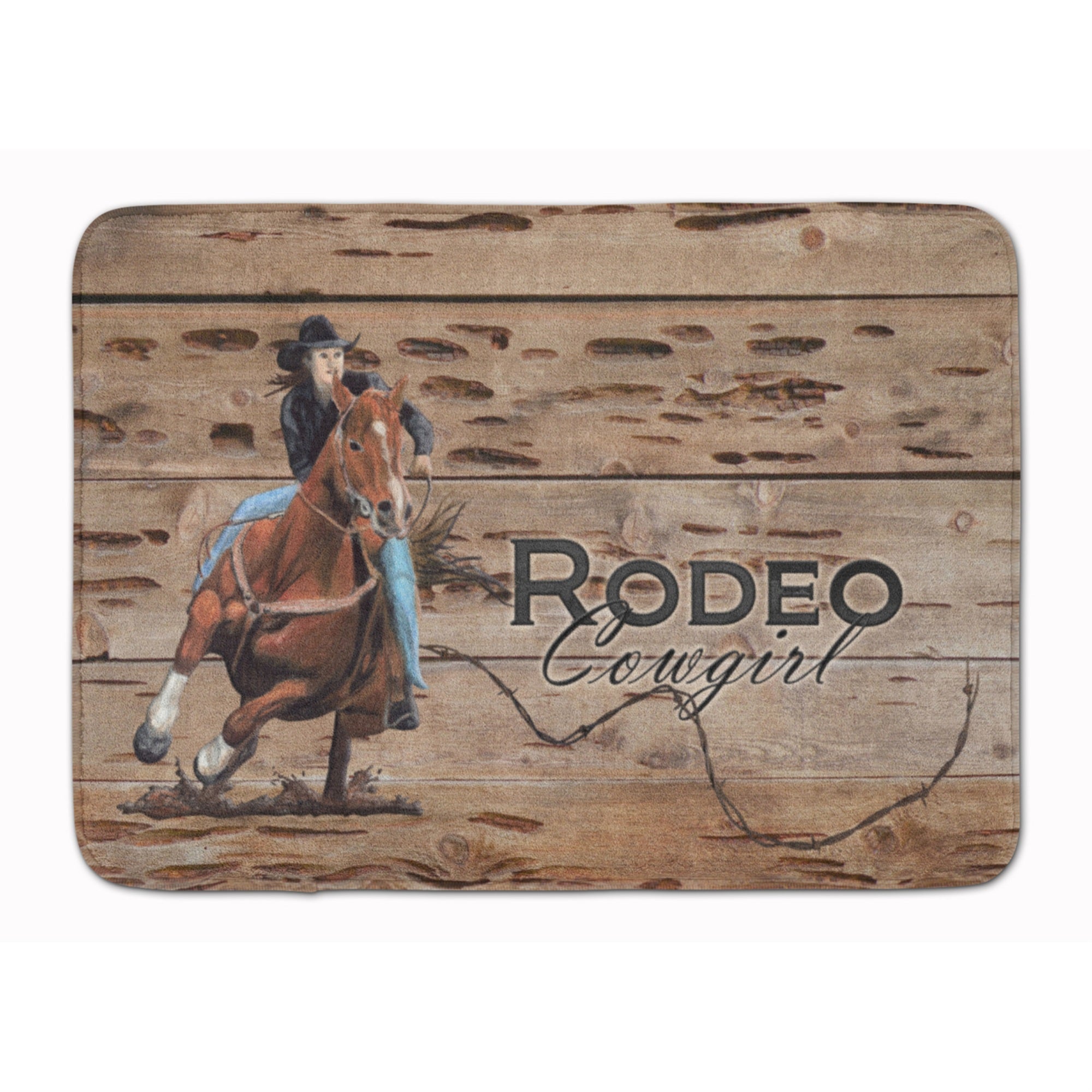 Caroline'S Treasures Rodeo Cowgirl Barrel Racer Floor Mat, 19 X 27, Multicolor