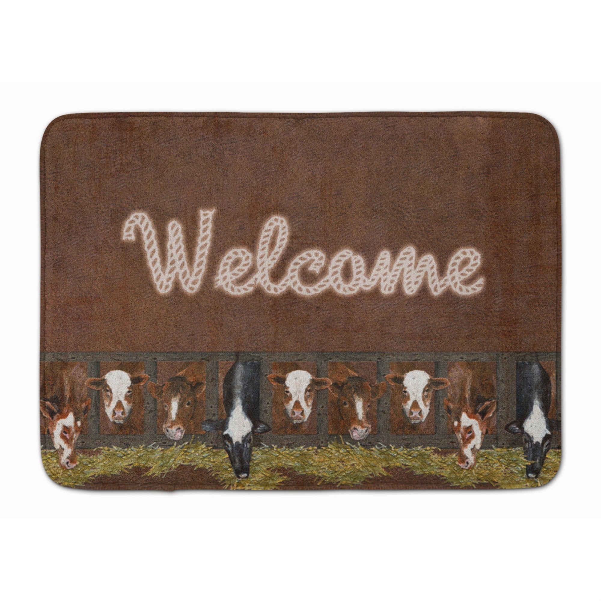 Caroline'S Treasures Welcome Cows Floor Mat, 19 X 27, Multicolor