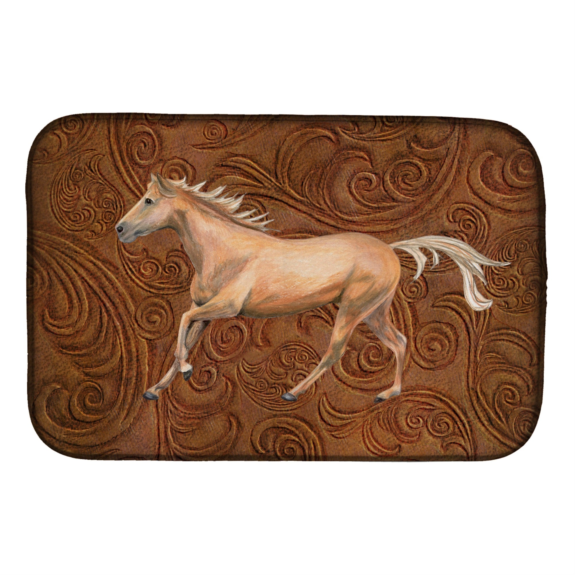 Caroline'S Treasures Horse Dish Drying Mat, 14 X 21, Multicolor
