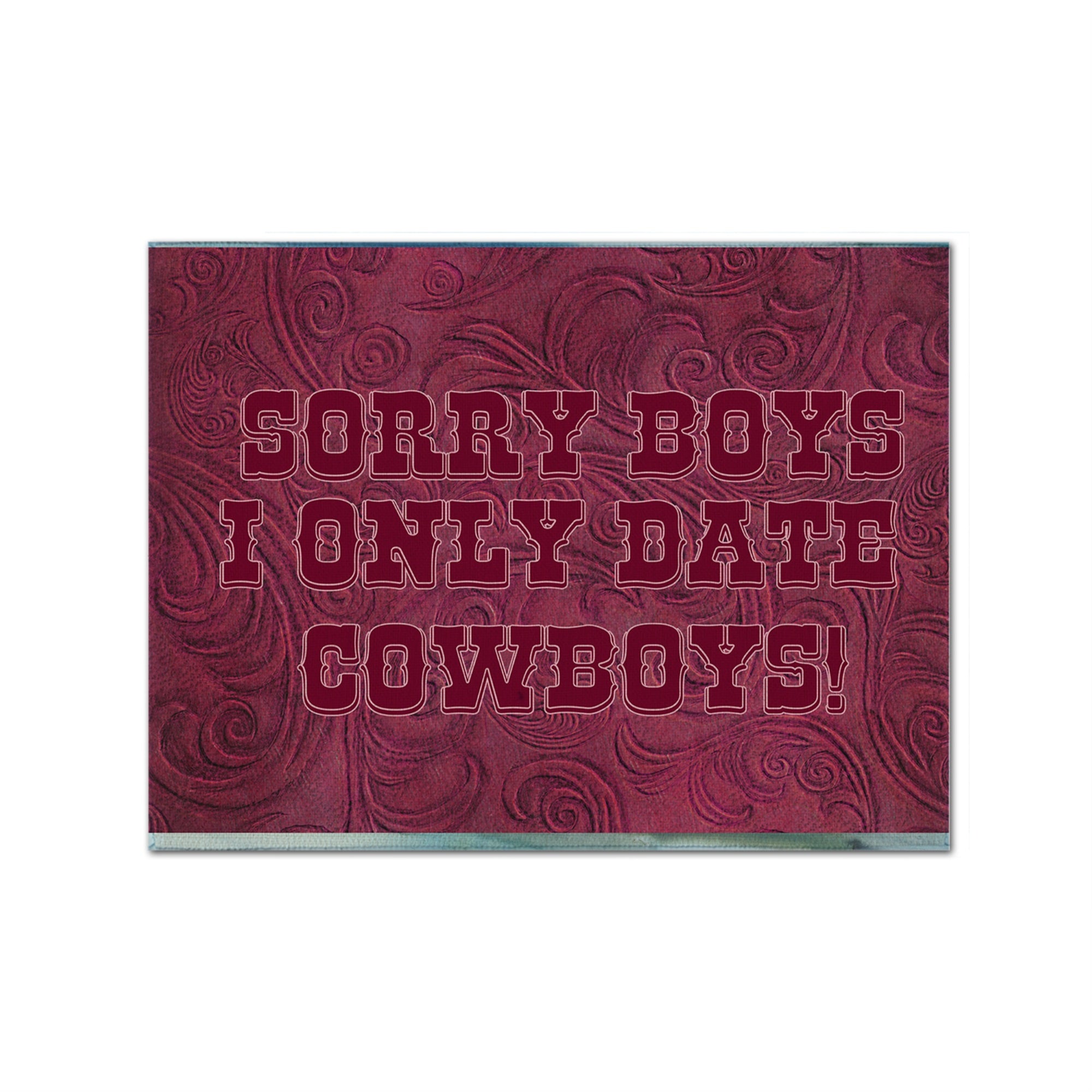 Caroline'S Treasures Sb3062Plmt Sorry Boys I Only Date Cowboys In Pink Fabric Placemat, Multicolor