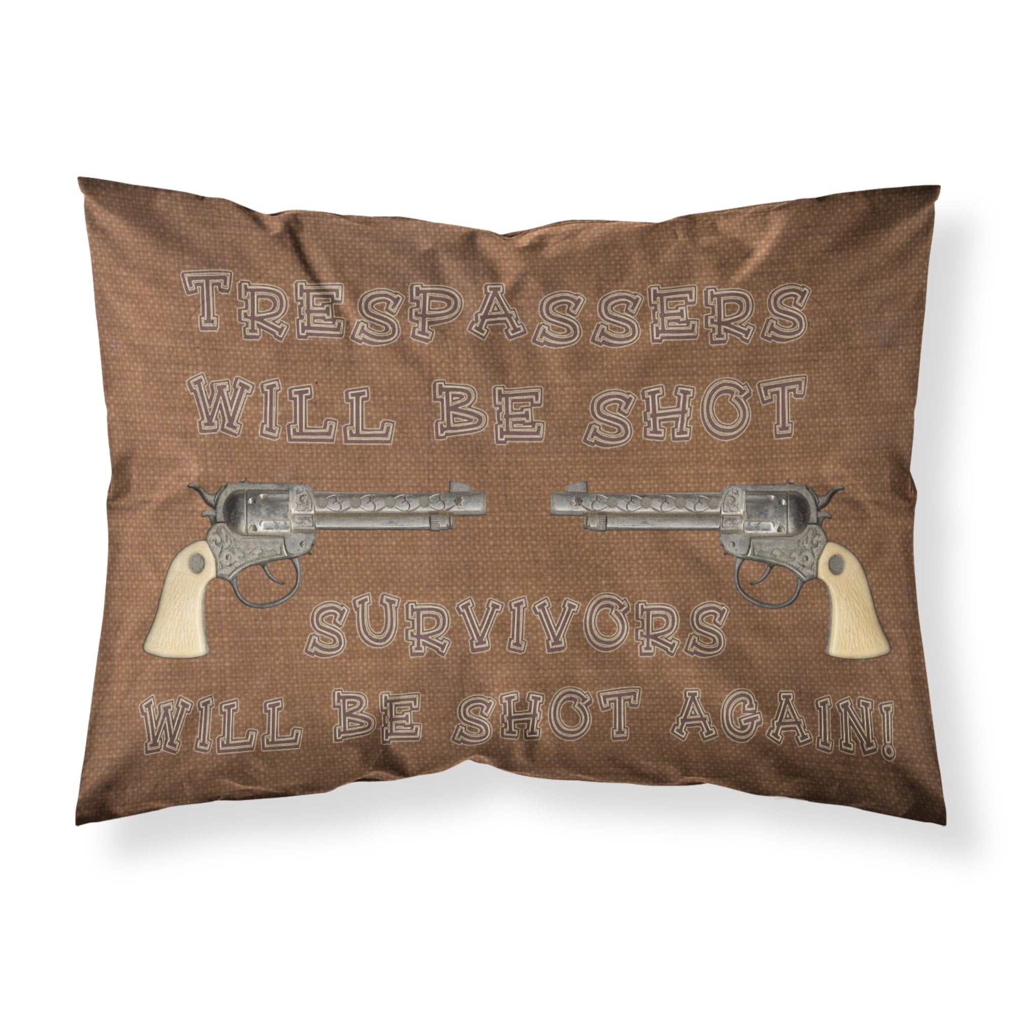 Caroline'S Treasures Sb3063Pillowcase Trespassers Will Be Shot Moisture Wicking Fabric Standard Pillowcase, Large, Multicolor,