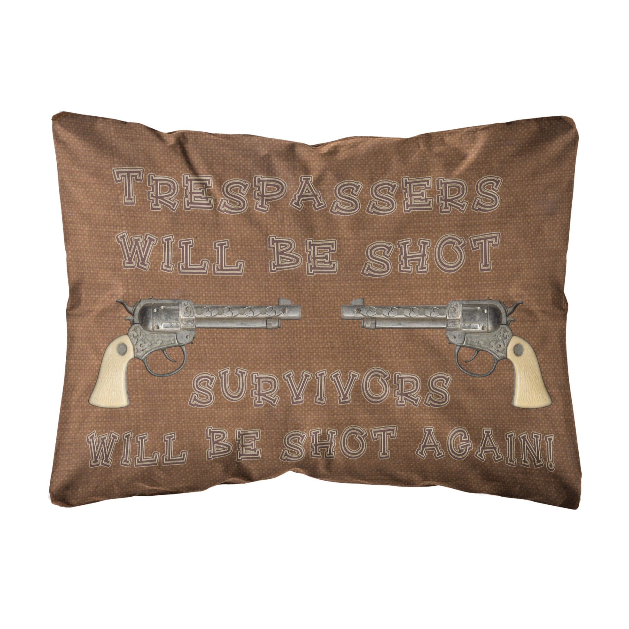 Caroline'S Treasures Sb3063Pw1216 Trespassers Will Be Shot Canvas Fabric Decorative Pillow, Large, Multicolor
