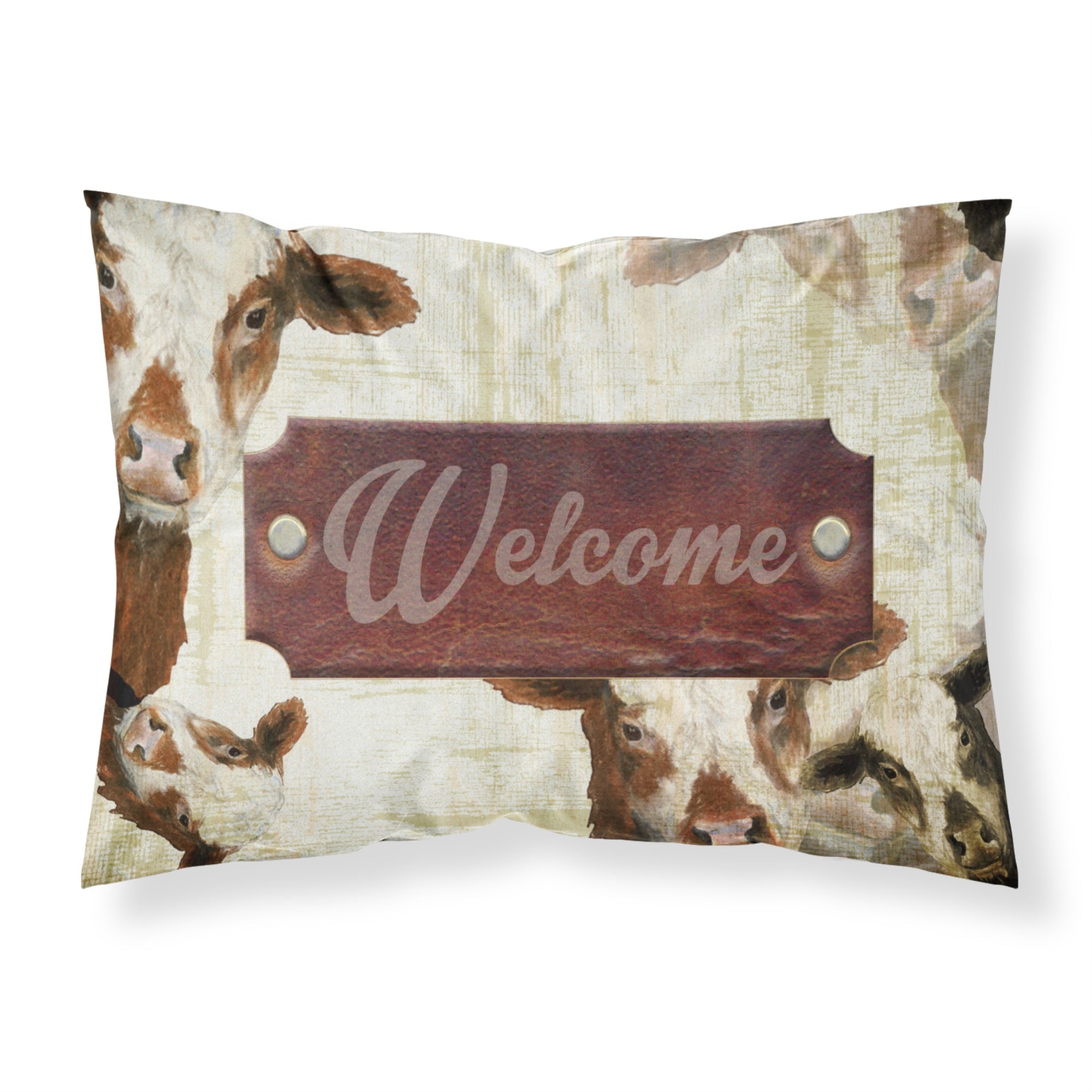 Caroline'S Treasures Sb3065Pillowcase Welcome Cow Moisture Wicking Fabric Standard Pillowcase, Large, Multicolor