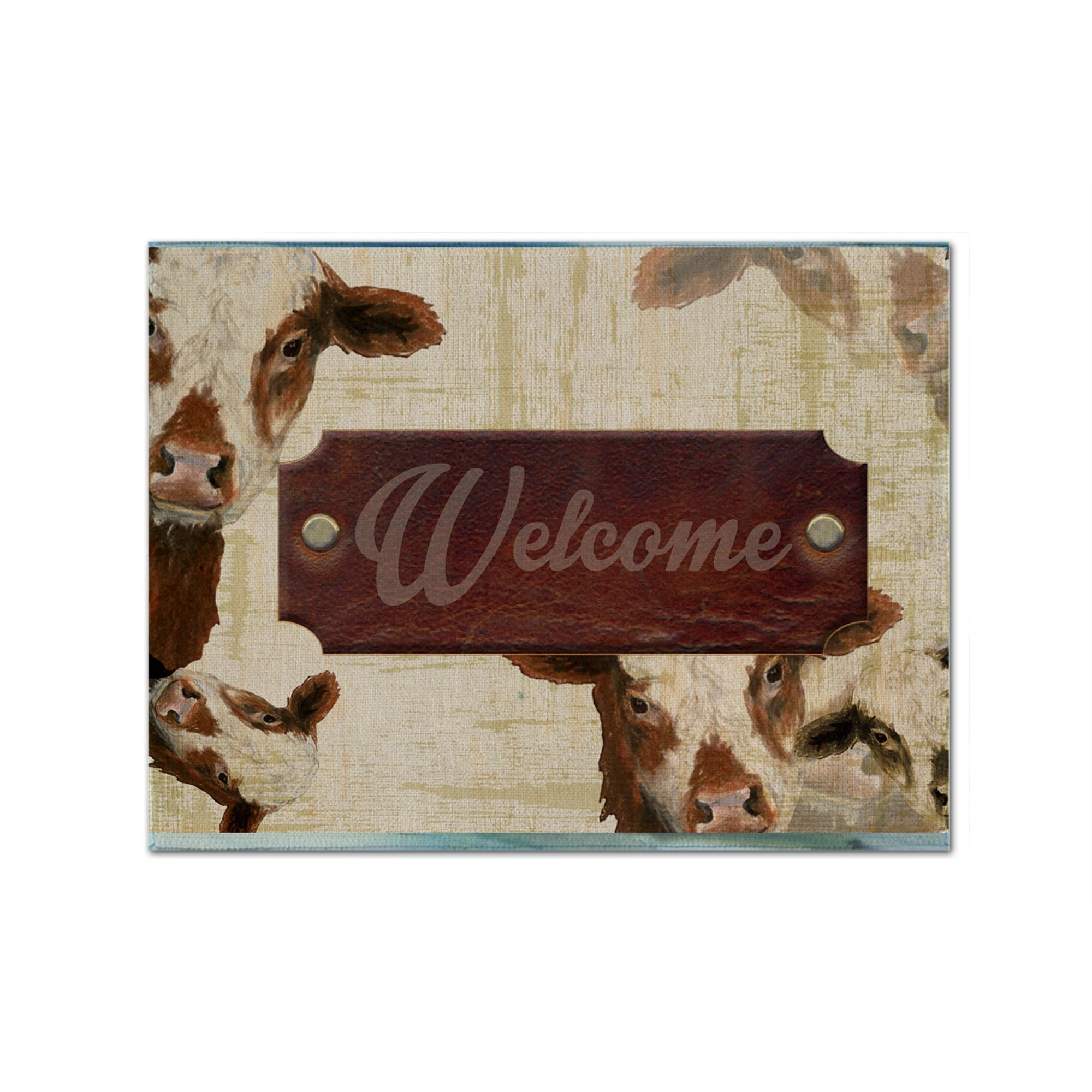 Caroline'S Treasures Sb3065Plmt Welcome Cow Fabric Placemat, Multicolor