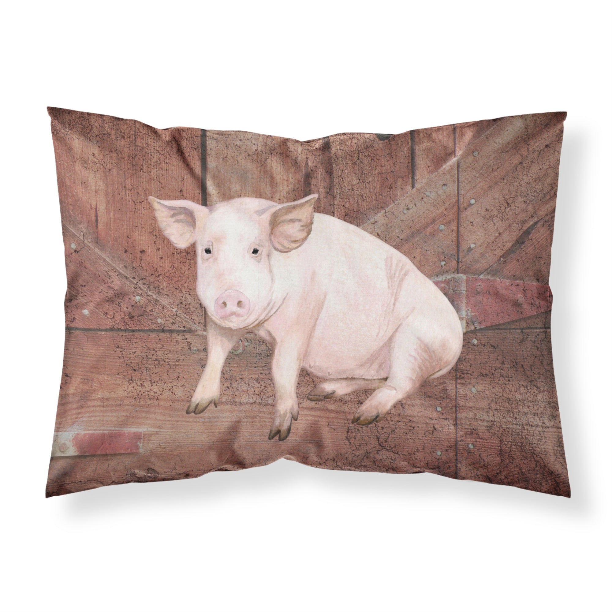 Caroline'S Treasures Sb3072Pillowcase Pig At The Barn Door Moisture Wicking Fabric Standard Pillowcase, Large, Multicolor