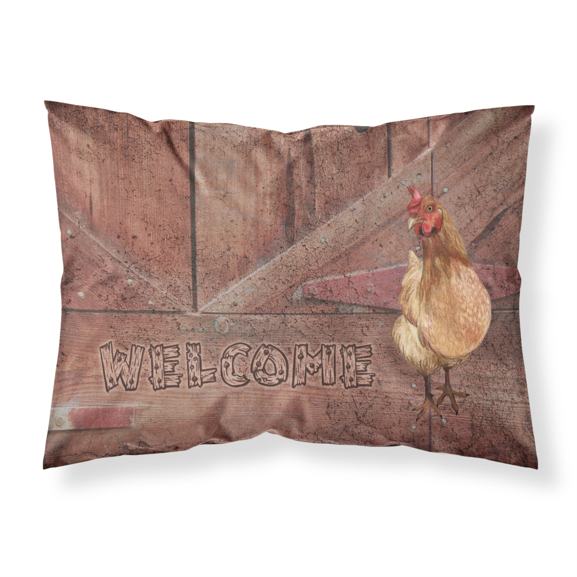Caroline'S Treasures Sb3075Pillowcase Welcome Chicken Moisture Wicking Fabric Standard Pillowcase, Large, Multicolor