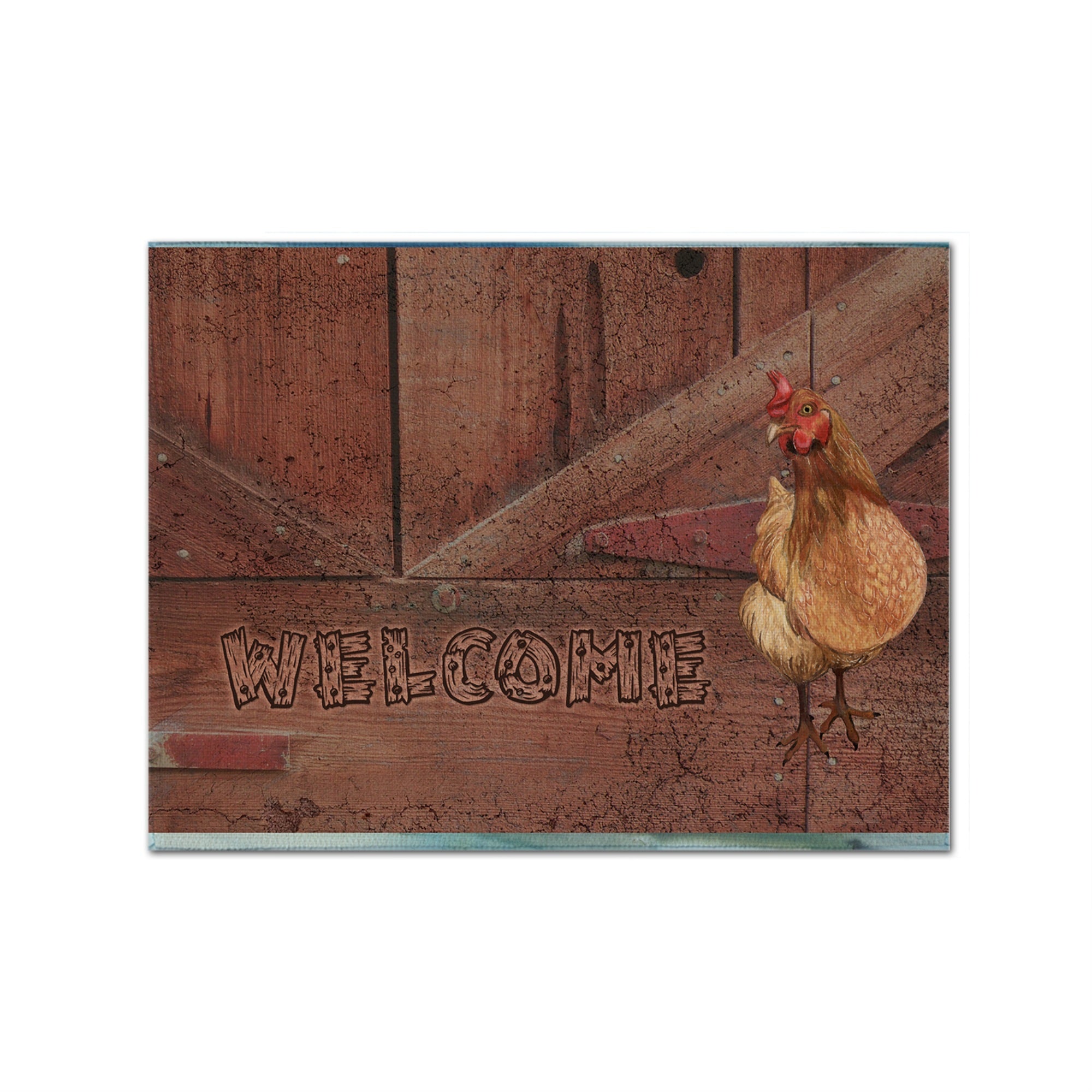 Caroline'S Treasures Sb3075Plmt Welcome Chicken Fabric Placemat, Multicolor