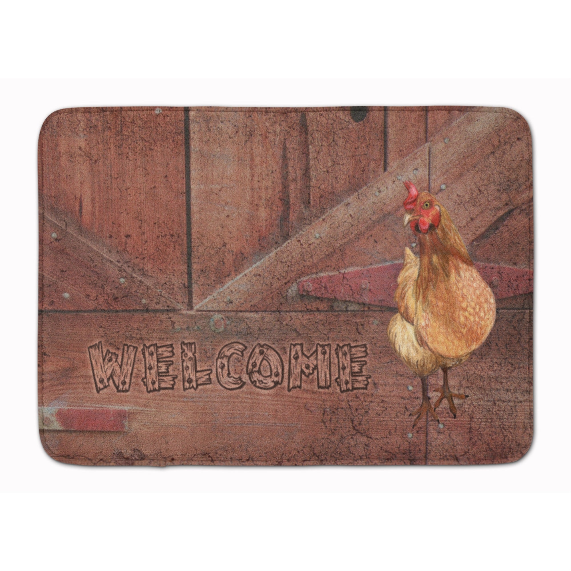 Caroline'S Treasures Welcome Chicken Floor Mat, 19 X 27, Multicolor
