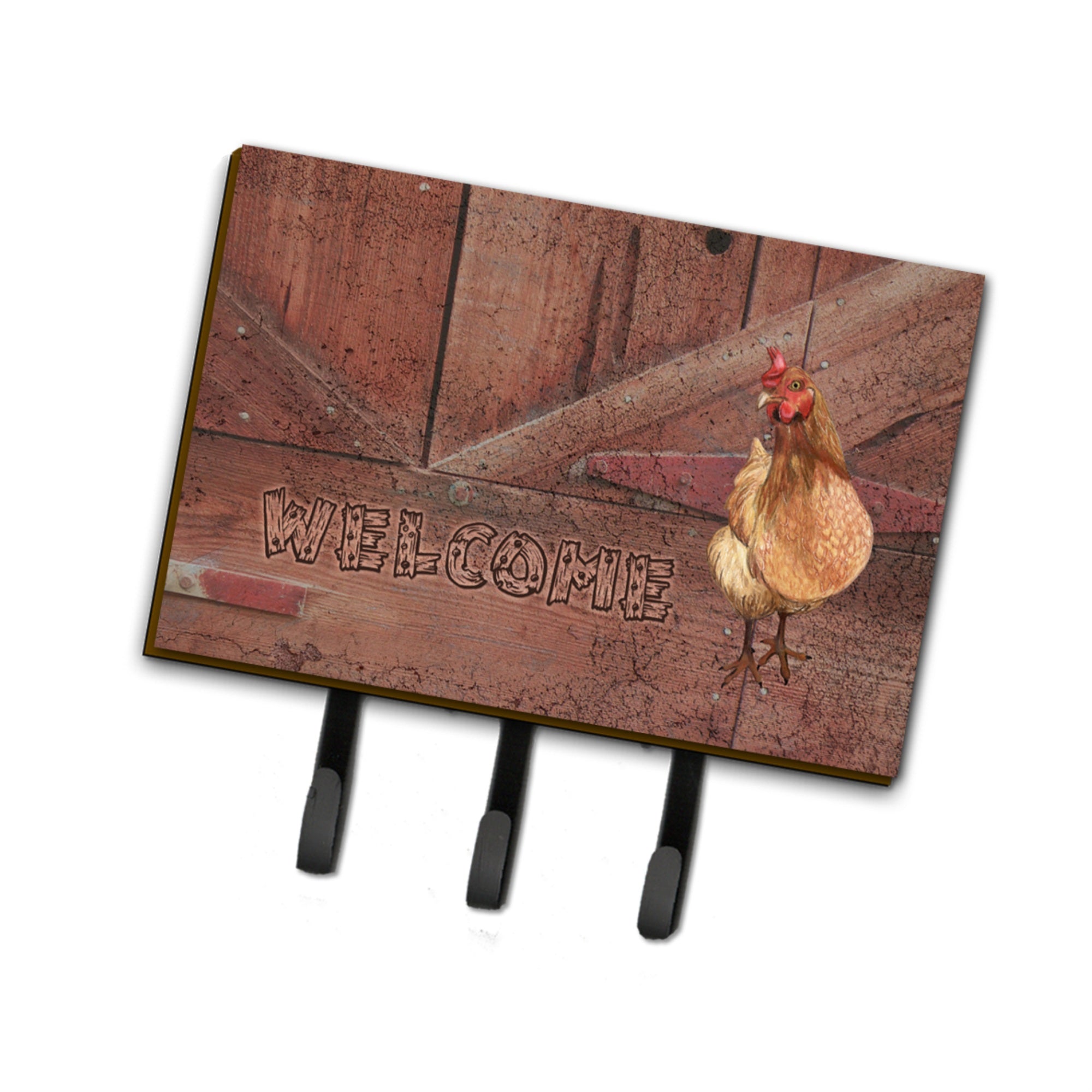 Caroline'S Treasures Sb3075Th68 Welcome Chicken Leash Or Key Holder, Large, Multicolor