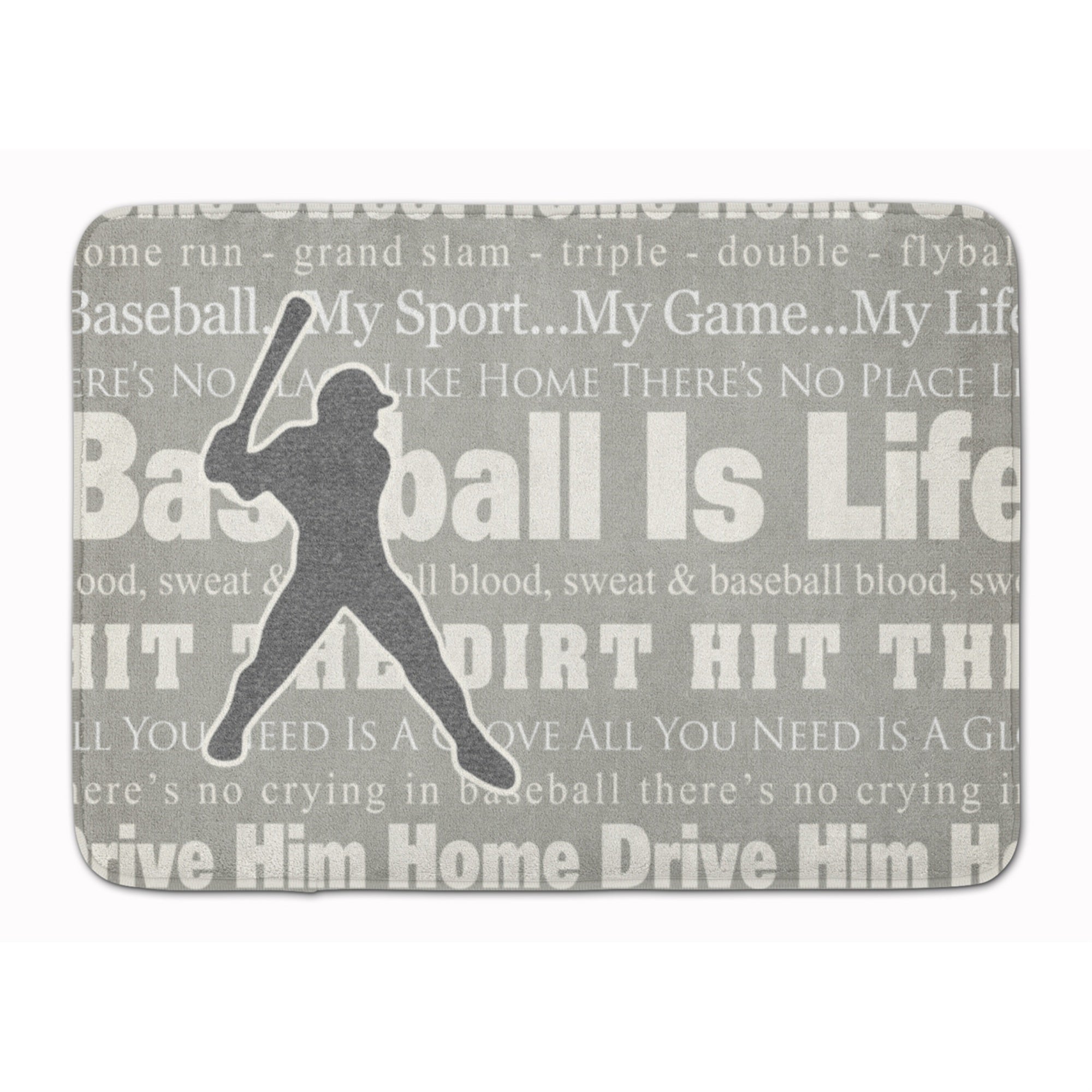 Caroline'S Treasures Baseball Is Life Floor Mat, 19 X 27, Multicolor