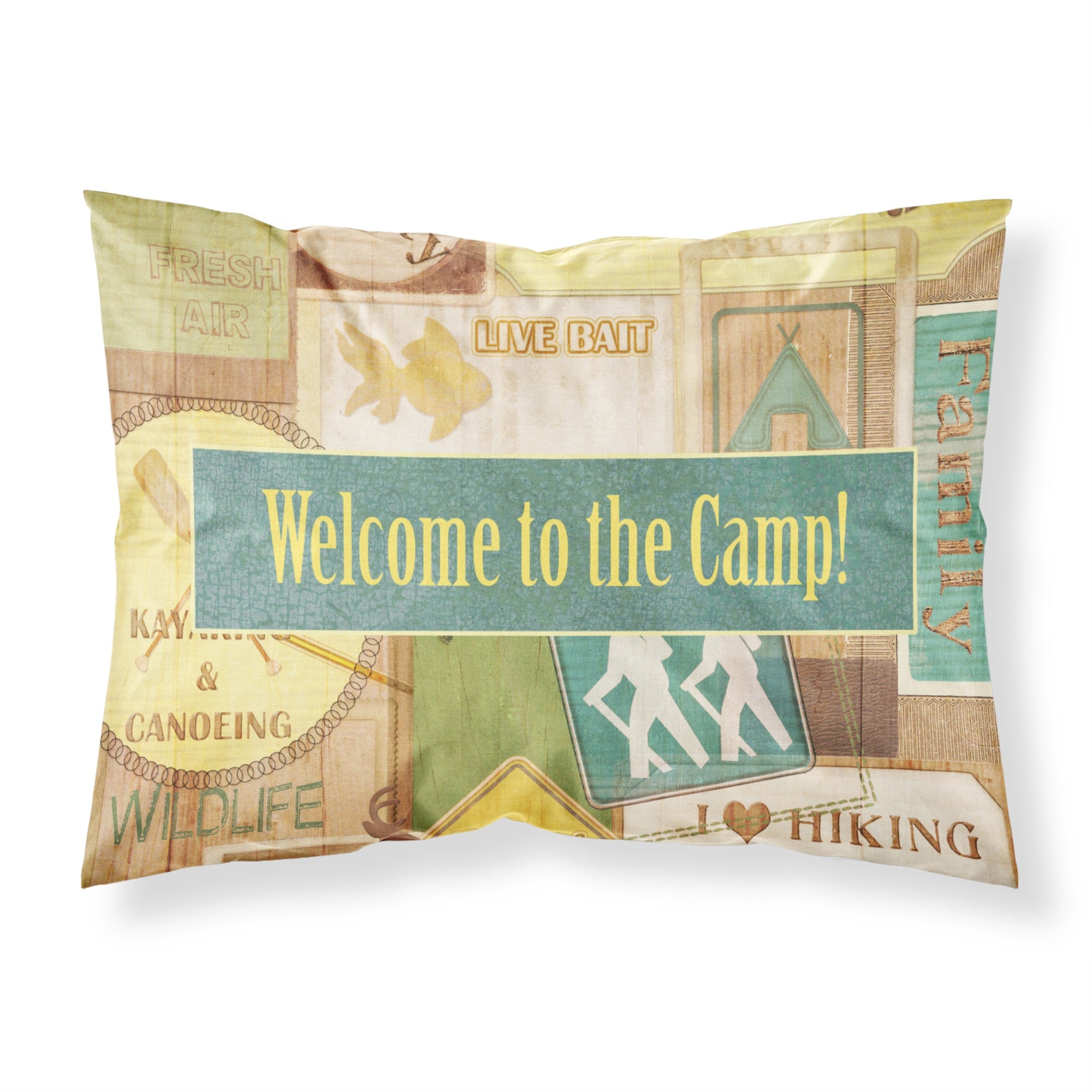 Caroline'S Treasures Sb3080Pillowcase Welcome To The Camp Moisture Wicking Fabric Standard Pillowcase, Large, Multicolor