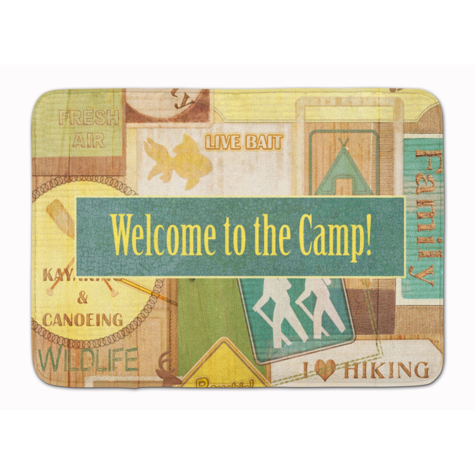 Caroline'S Treasures Welcome To The Camp Floor Mat, 19 X 27, Multicolor