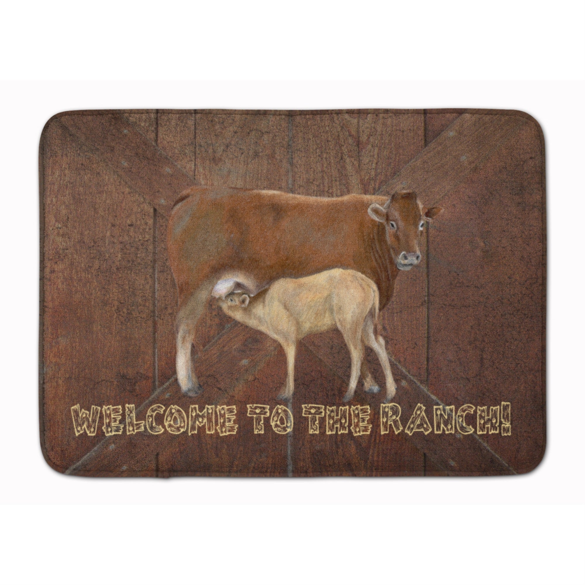 Caroline'S Treasures Welcome To The Ranch With Cow And Baby, 19 X 27, Multicolor