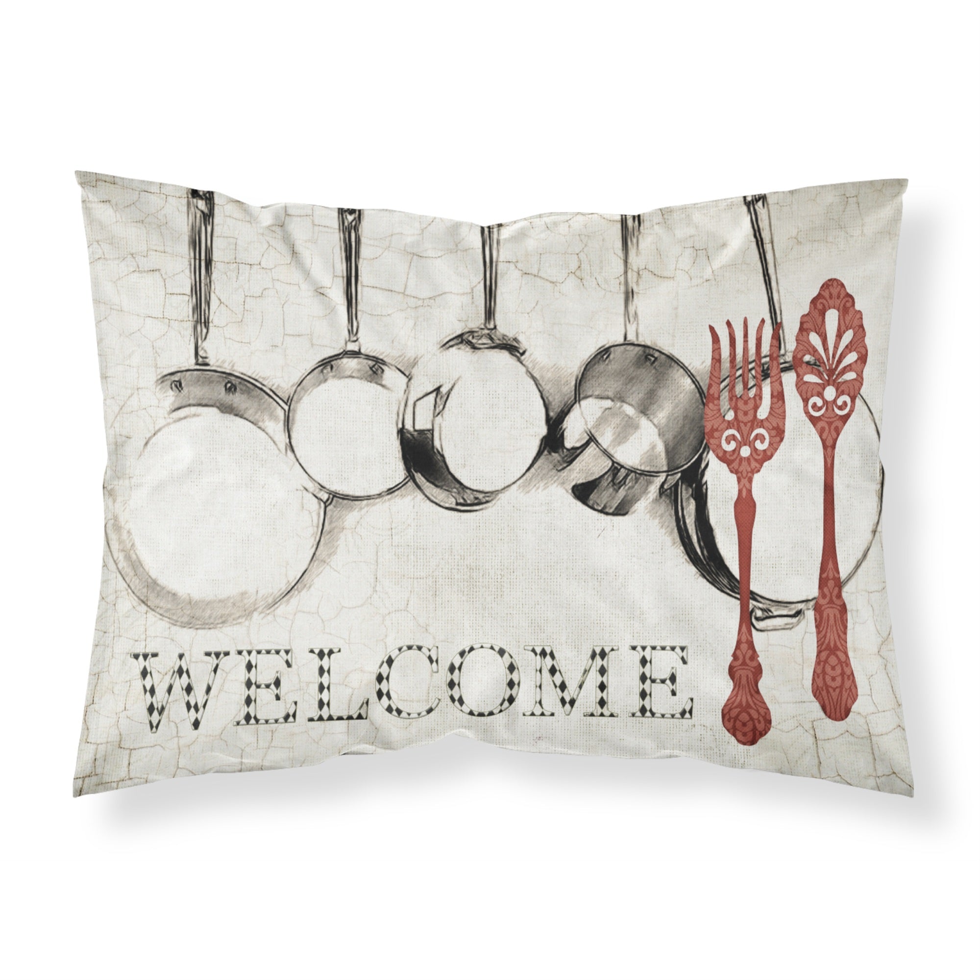 Caroline'S Treasures Sb3087Pillowcase Pots And Pans Welcome Moisture Wicking Fabric Standard Pillowcase, Large, Multicolor