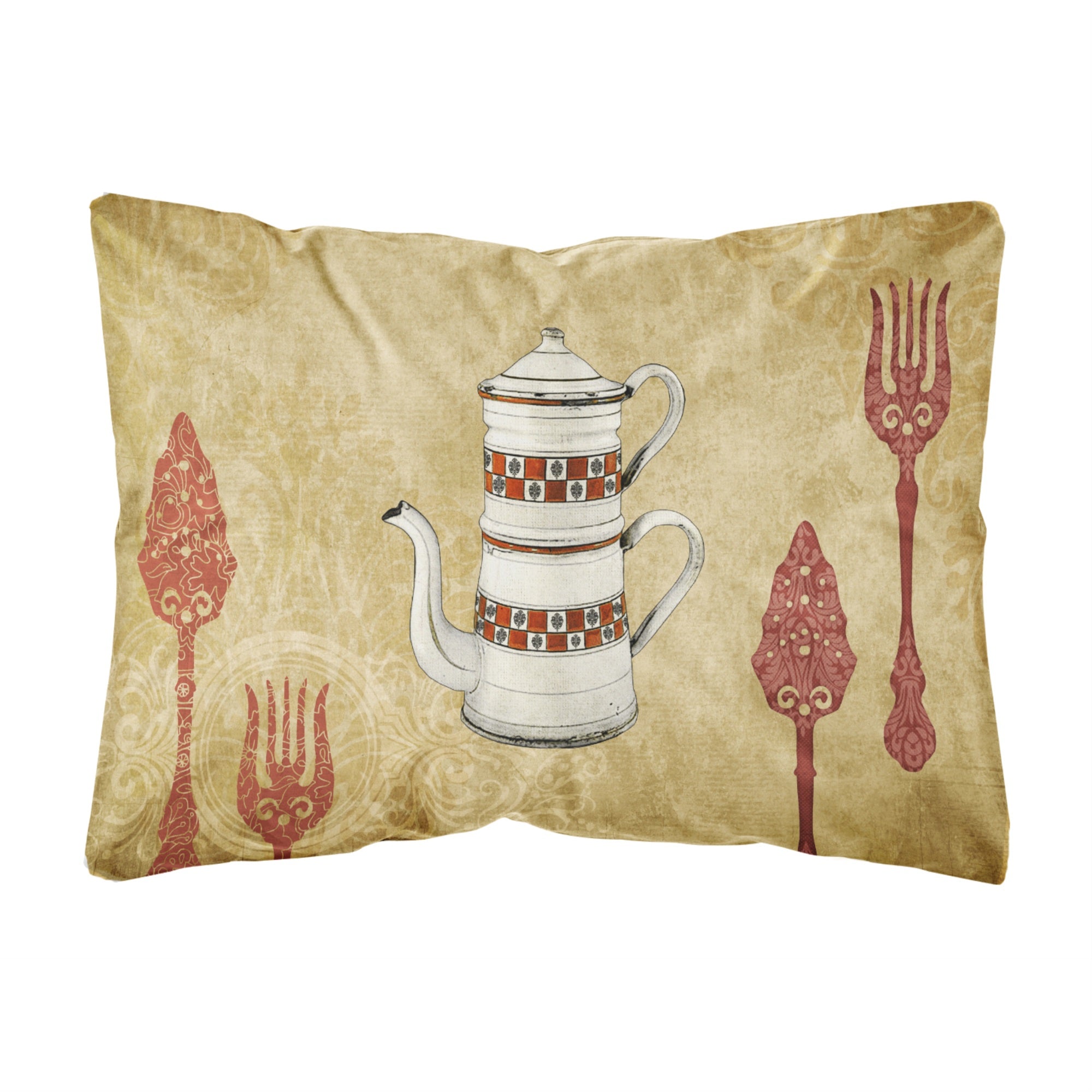 Caroline'S Treasures Sb3088Pw1216 Teapot Welcome Canvas Fabric Decorative Pillow, Large, Multicolor