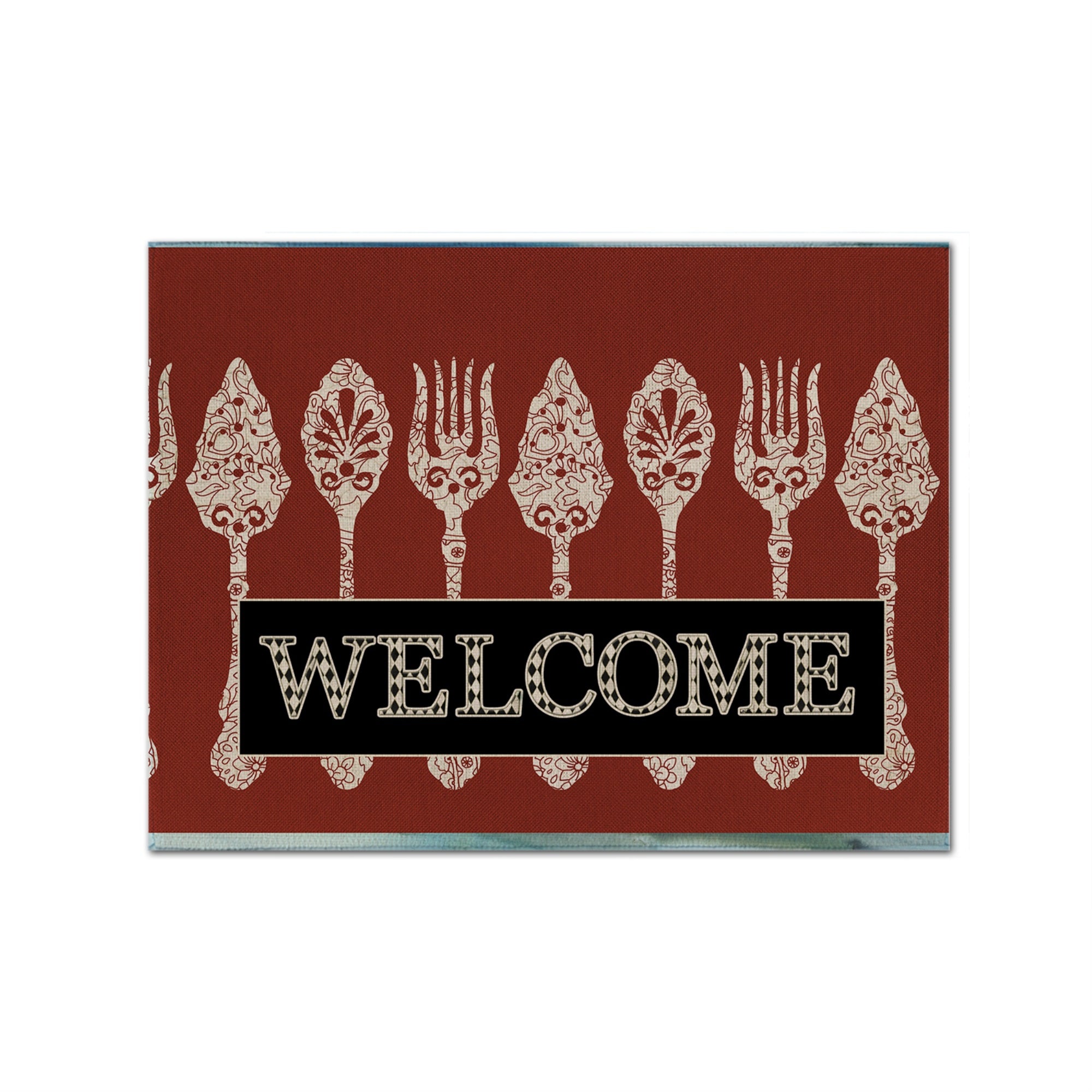 Caroline'S Treasures Sb3090Plmt Serving Spoons Welcome Fabric Placemat, Multicolor
