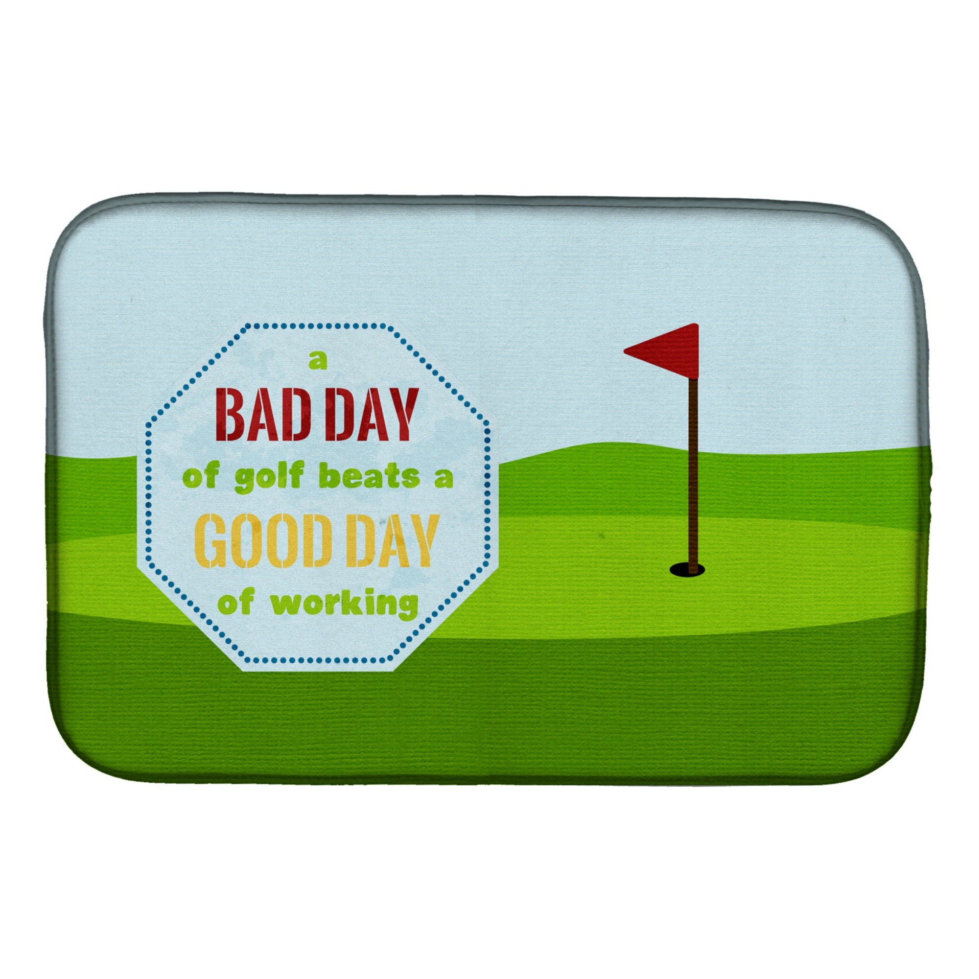 Caroline'S Treasures A Bad Day At Golf Dish Drying Mat, 14 X 21, Multicolor