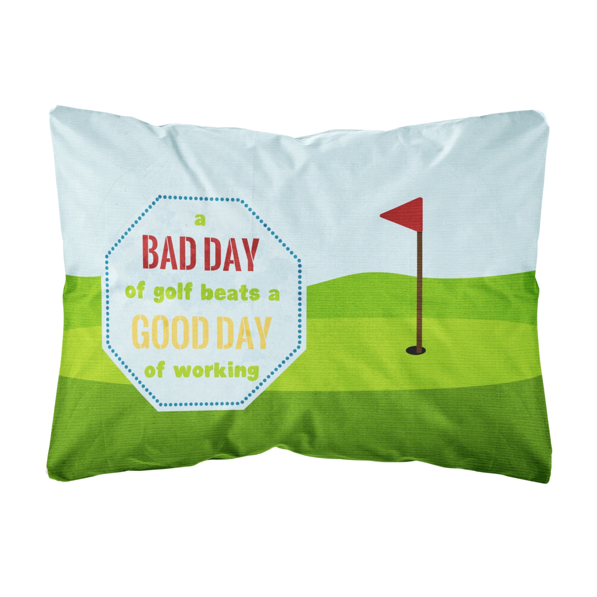 Caroline'S Treasures Sb3091Pw1216 A Bad Day At Golf Canvas Fabric Decorative Pillow, Large, Multicolor