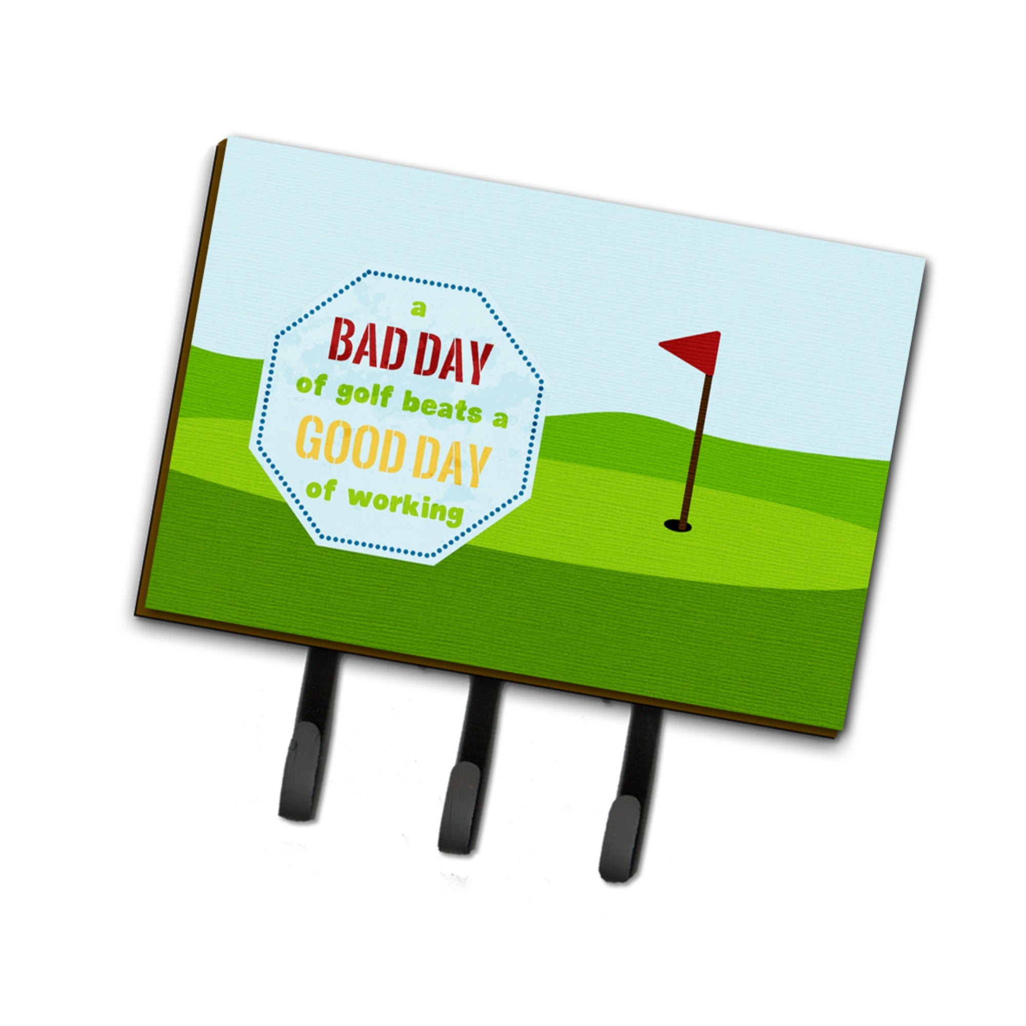 Caroline'S Treasures Sb3091Th68 A Bad Day At Golf Leash Or Key Holder, Large, Multicolor