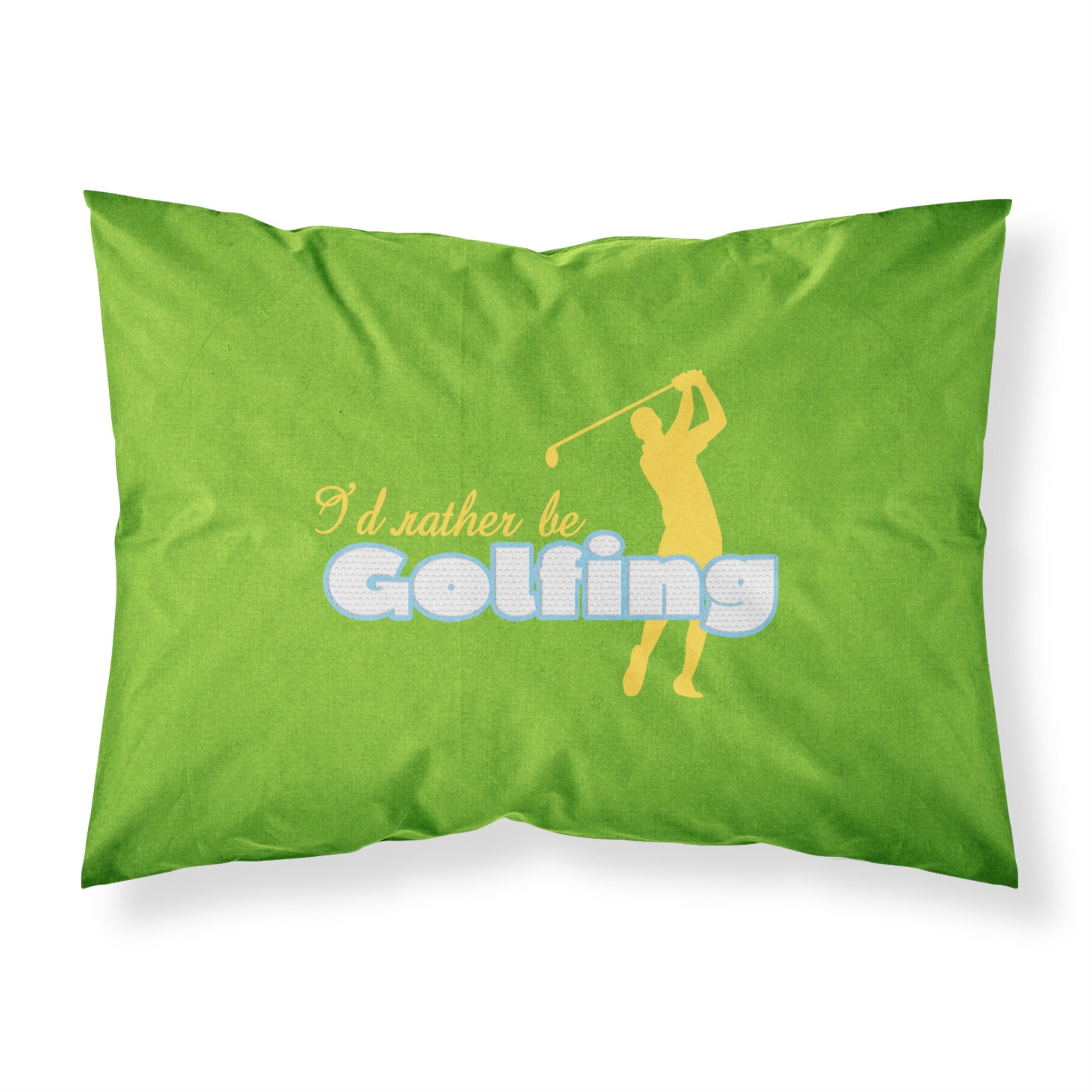 Caroline'S Treasures Sb3092Pillowcase I'D Rather Be Golfing Man On Green Moisture Wicking Fabric Standard Pillowcase, Large, M