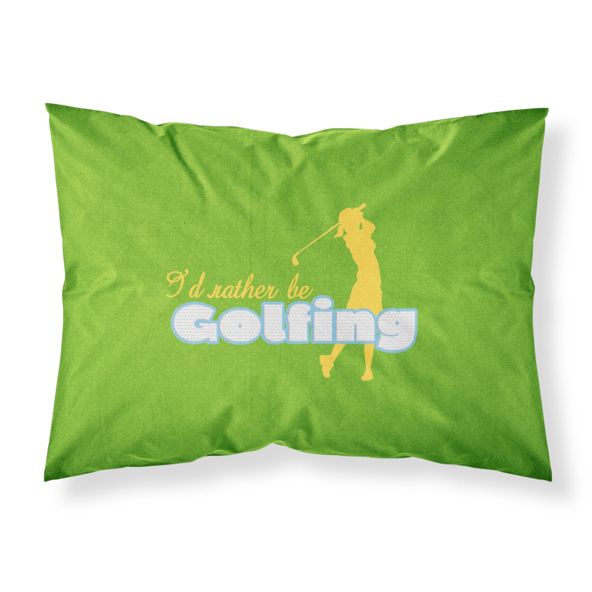 Caroline'S Treasures Sb3093Pillowcase I'D Rather Be Golfing Woman On Green Moisture Wicking Fabric Standard Pillowcase, Large,