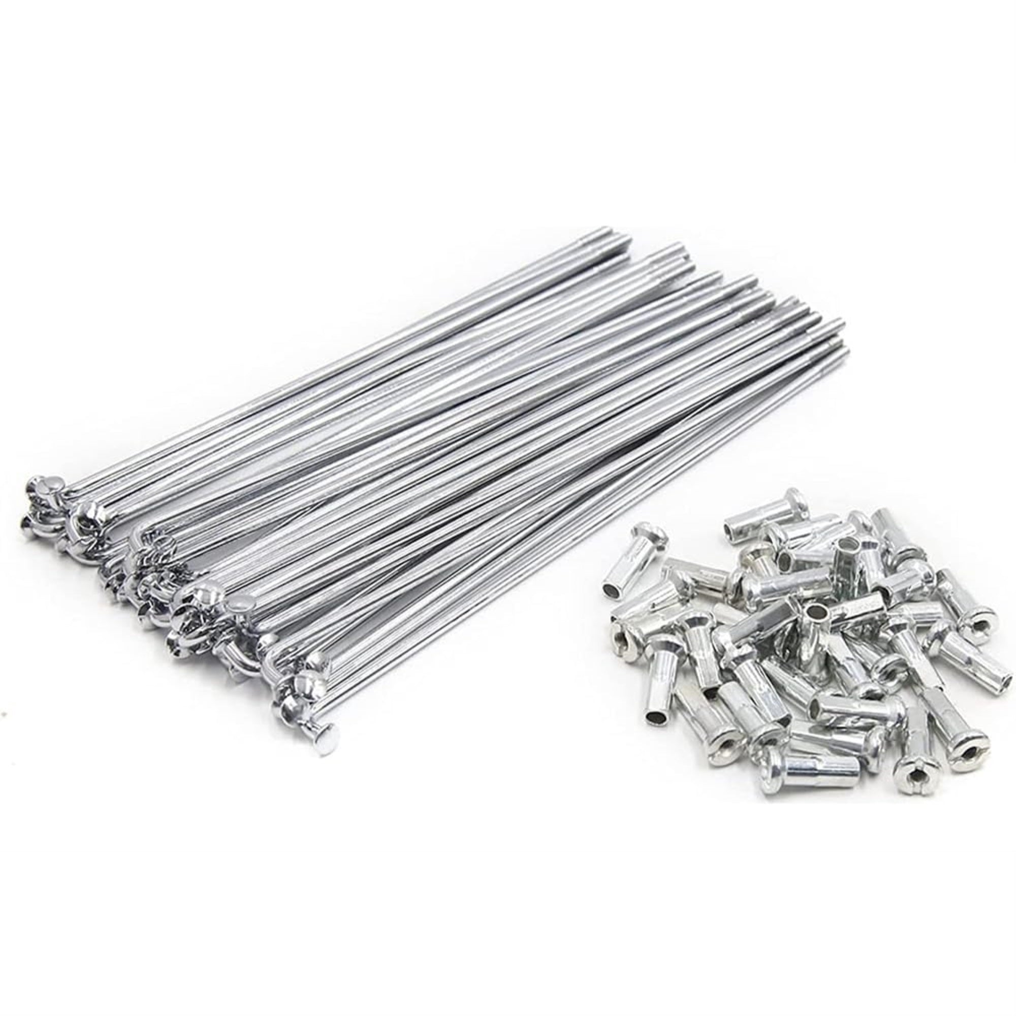 Ktkeet Bike Spokes 12G Electric Bicycle Spokes 20/40Pcs 2.5 Mm Diameter Silver Carbon Steel 50-306Mm Bike Wheel Spokes With Nipple For E-Bike Motorcycle Tricycle (80Mm,20Pcs)