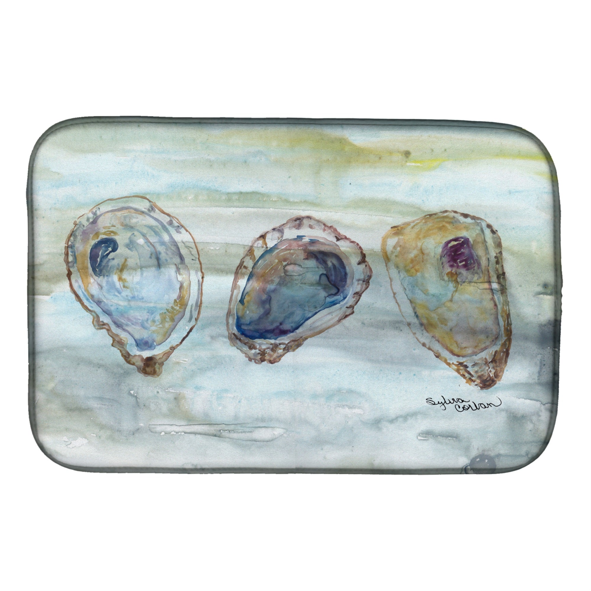 Caroline'S Treasures Sc2001Ddm Oysters Watercolor Dish-Drying-Mats, 14X21, Multicolor