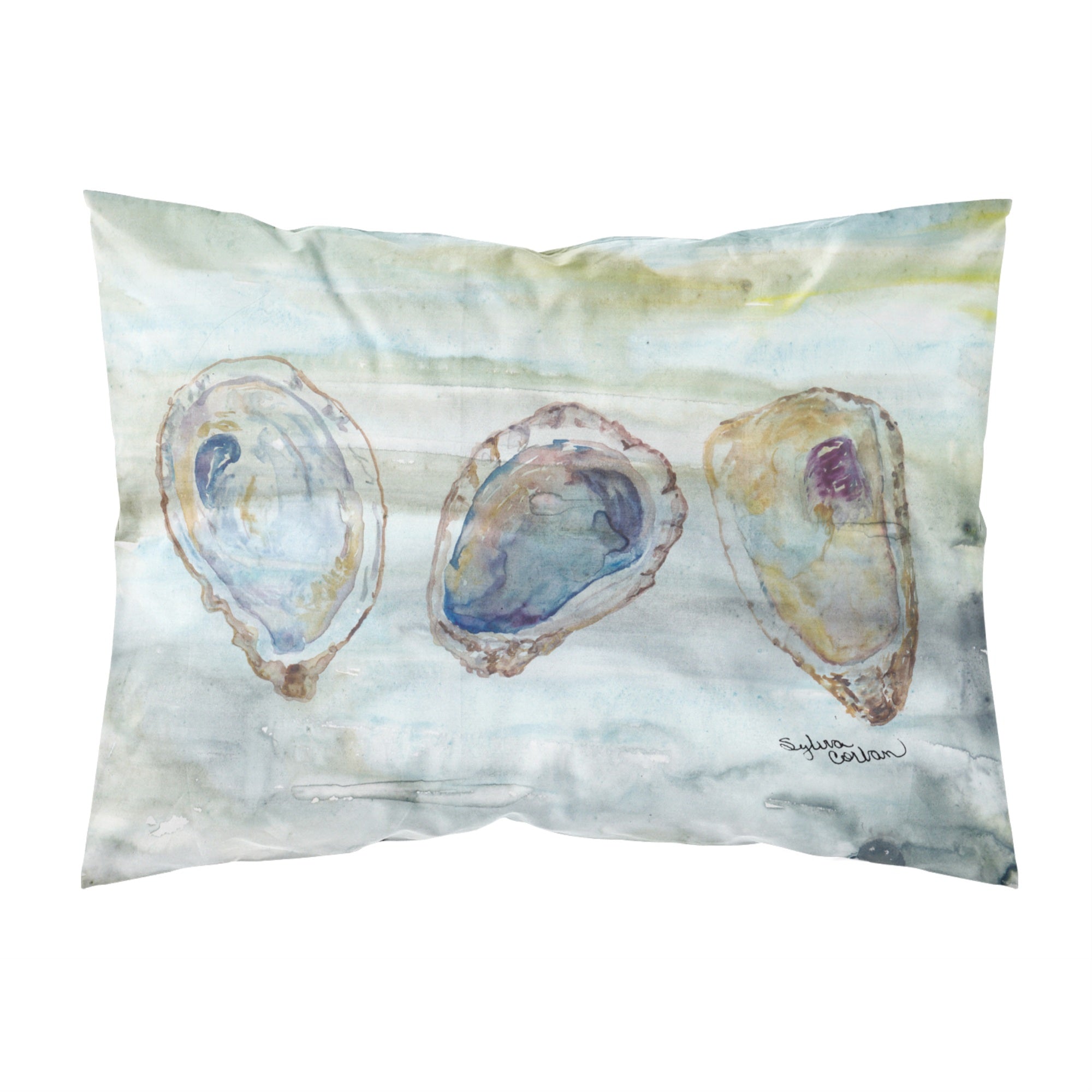 Caroline'S Treasures Oysters Watercolor Fabric Standard Pillowcases, Multicolor