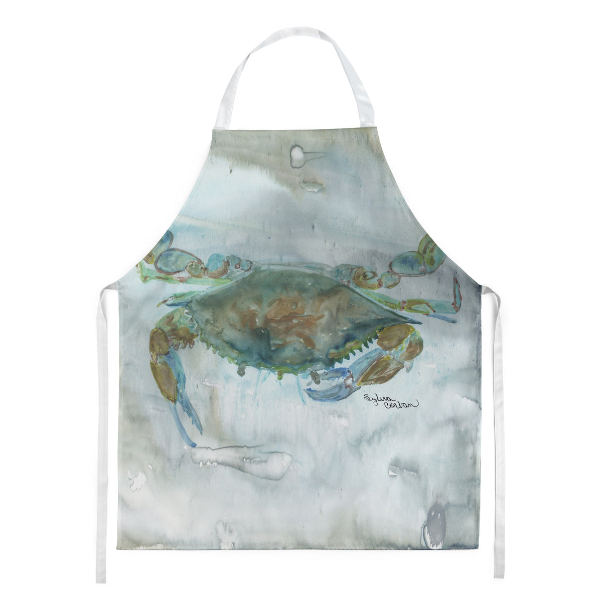 Caroline'S Treasures Sc2002Apron Crab A Leg Up Watercolor Kitchen-Aprons, Multicolor