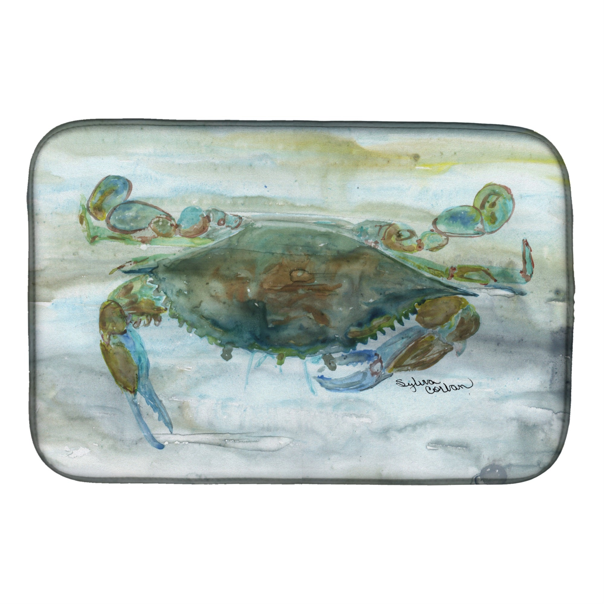 Caroline'S Treasures Sc2002Ddm Crab A Leg Up Watercolor Dish-Drying-Mats, 14X21, Multicolor