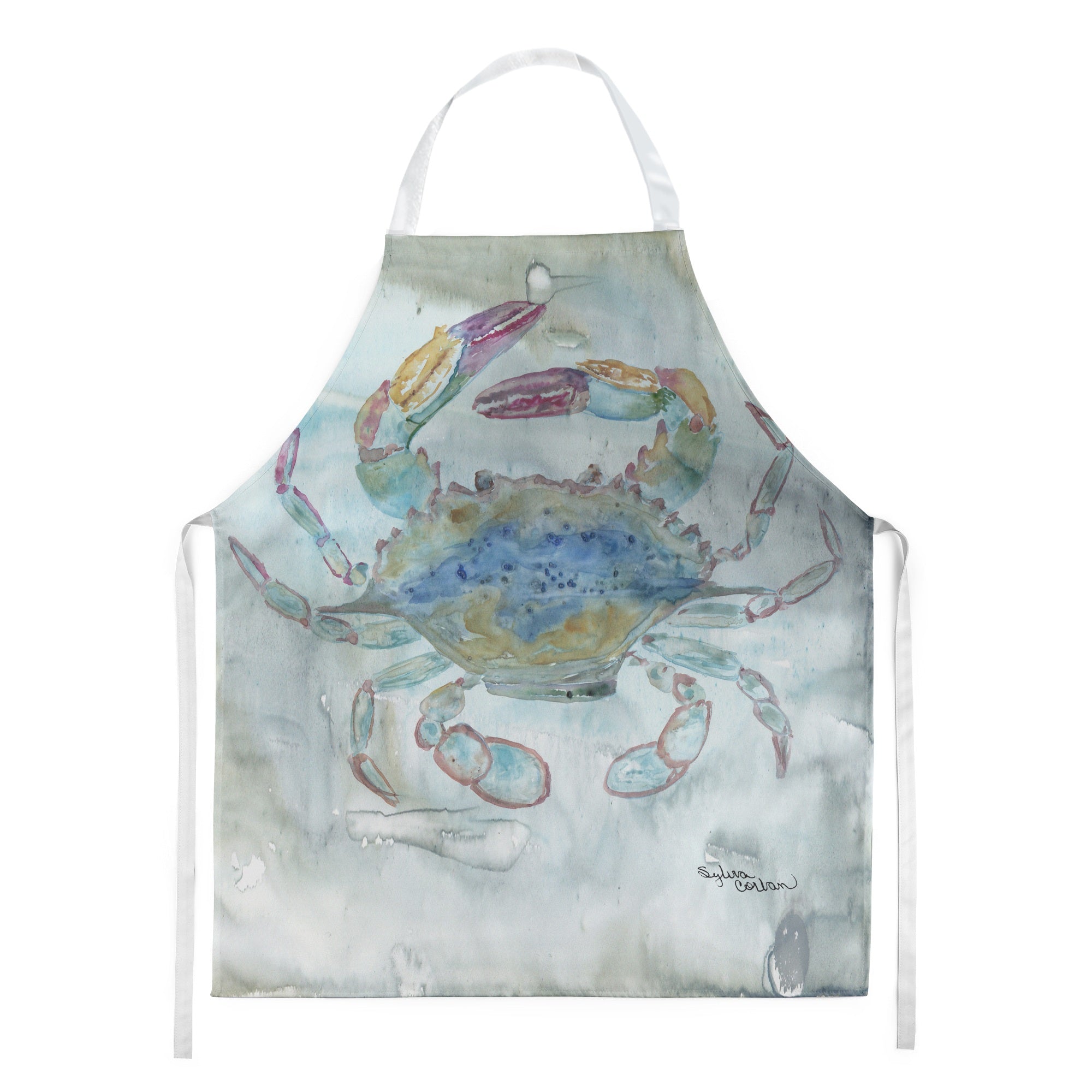 Caroline'S Treasures Sc2005Apron Female Blue Crab Watercolor Kitchen-Aprons