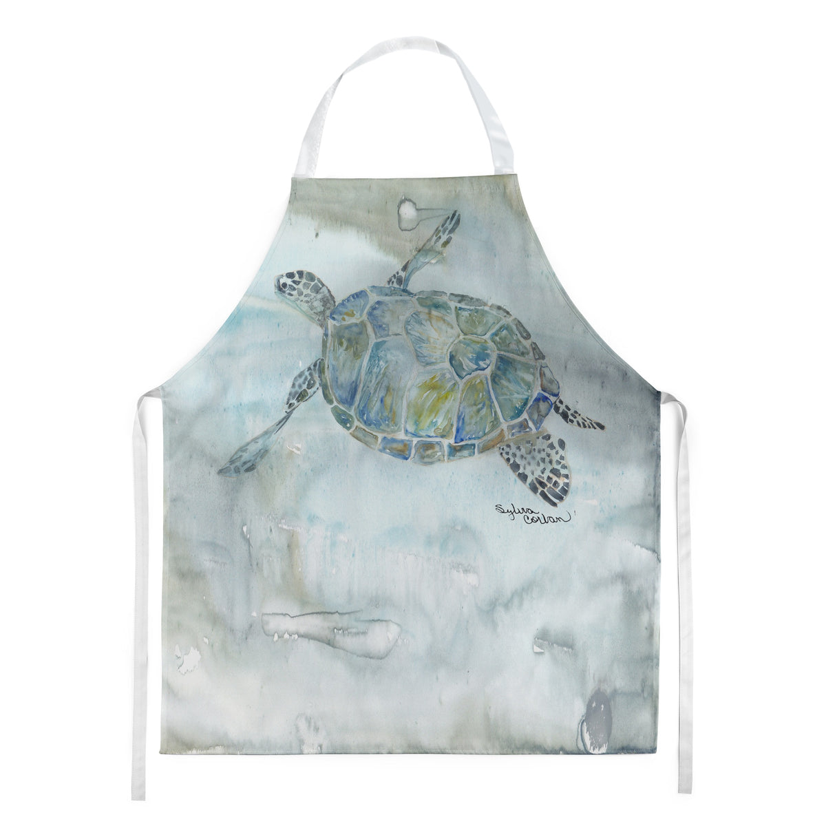 Caroline'S Treasures Sc2006Apron Sea Turtle Watercolor Kitchen-Aprons, Multicolor