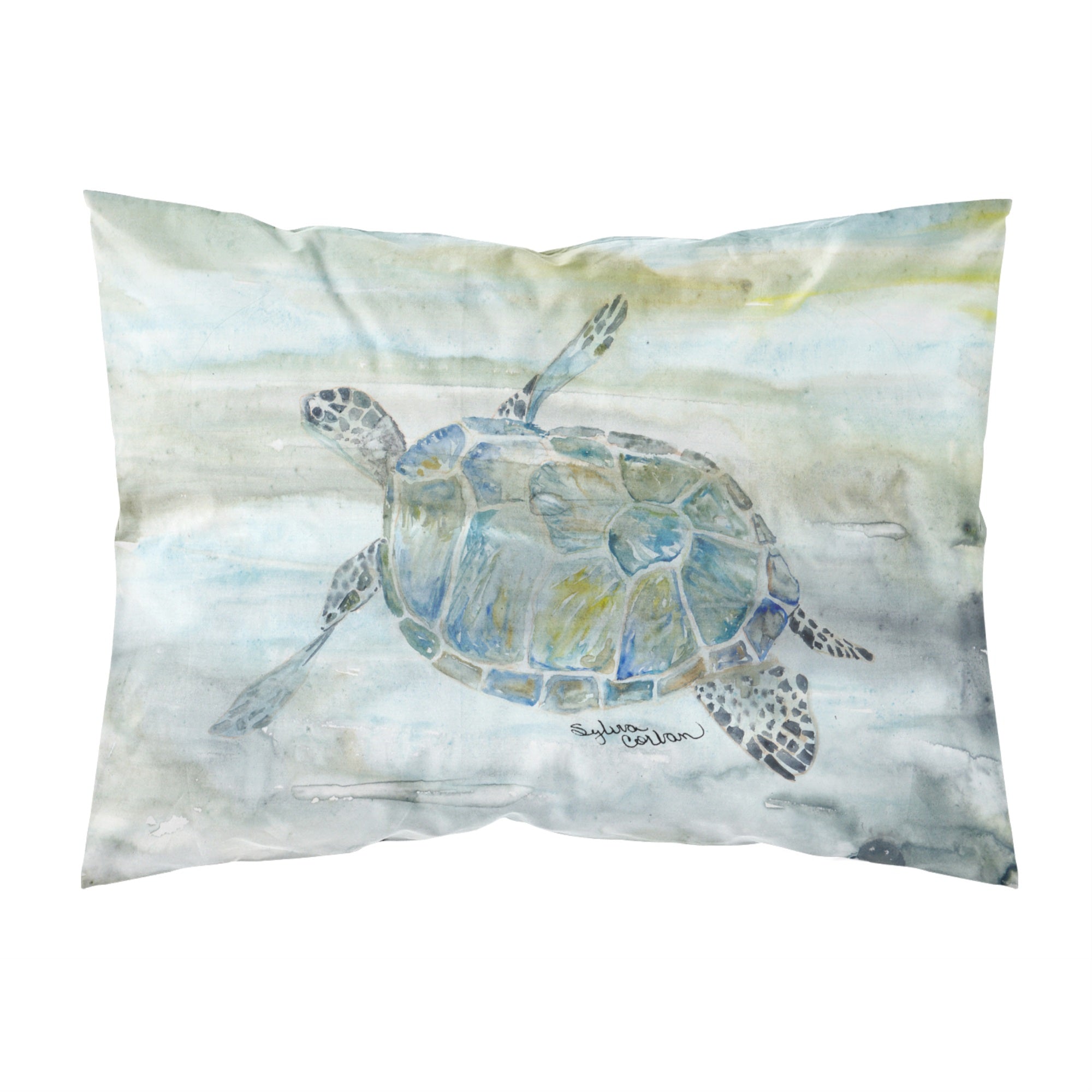 Caroline'S Treasures Sea Turtle Watercolor Fabric Standard Pillowcases, Multicolor