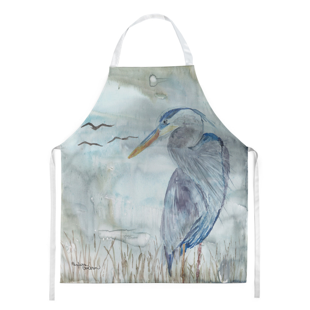 Caroline'S Treasures Sc2007Apron Blue Heron Watercolor Kitchen-Aprons
