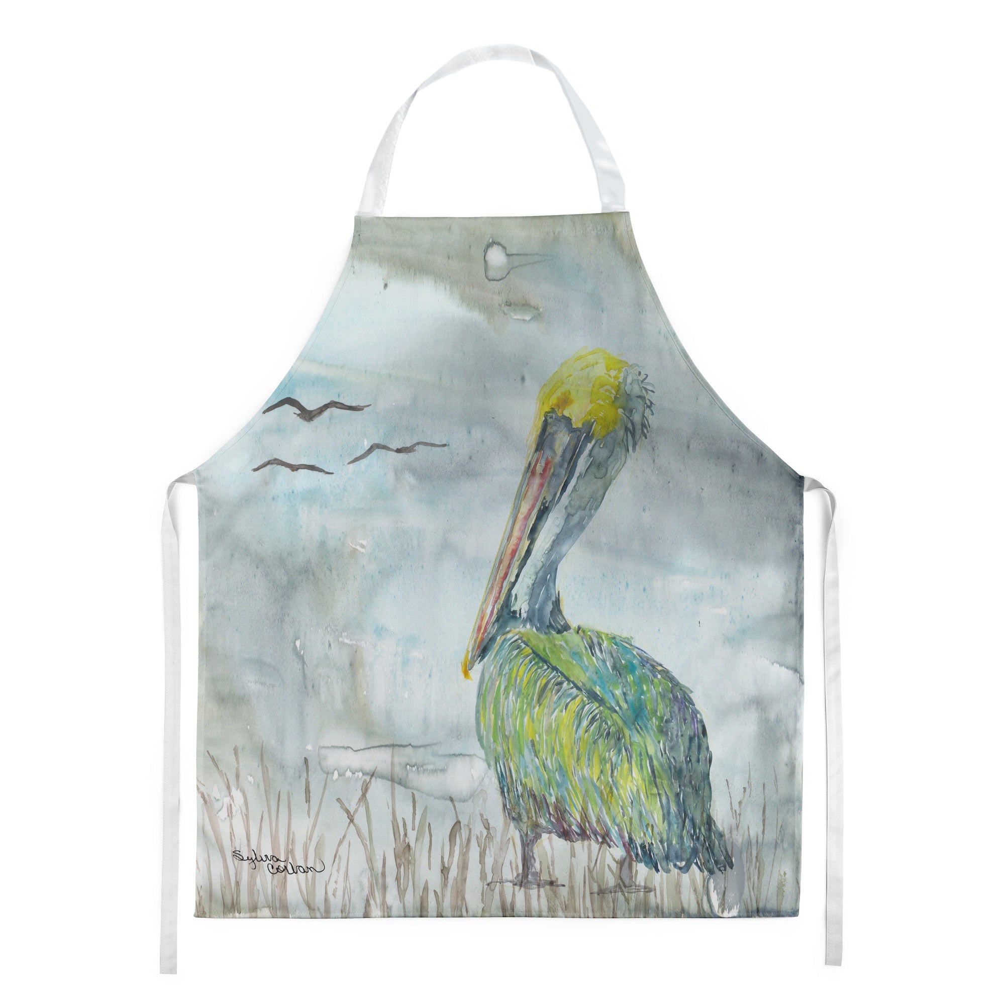 Caroline'S Treasures Sc2008Apron Pelican Watercolor Kitchen-Aprons, Multicolor